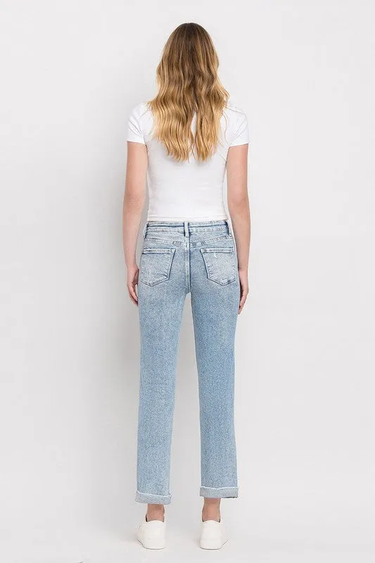 Lovervet Tummy Control Blue Bliss Distressed Slim Straight AntiStaticTechnology