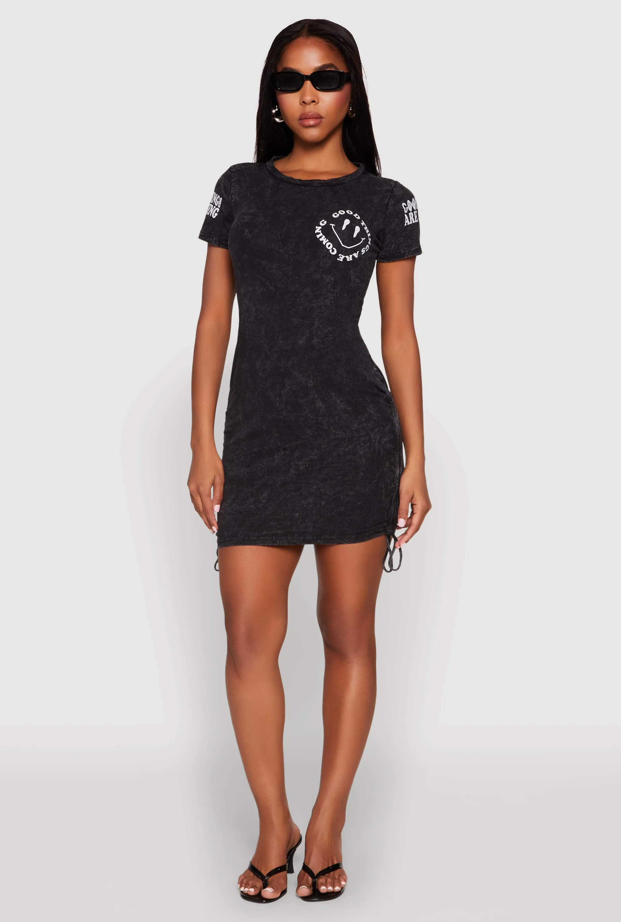 Mineral Wash Good Things Are Coming T Shirt Dress Fun Edge