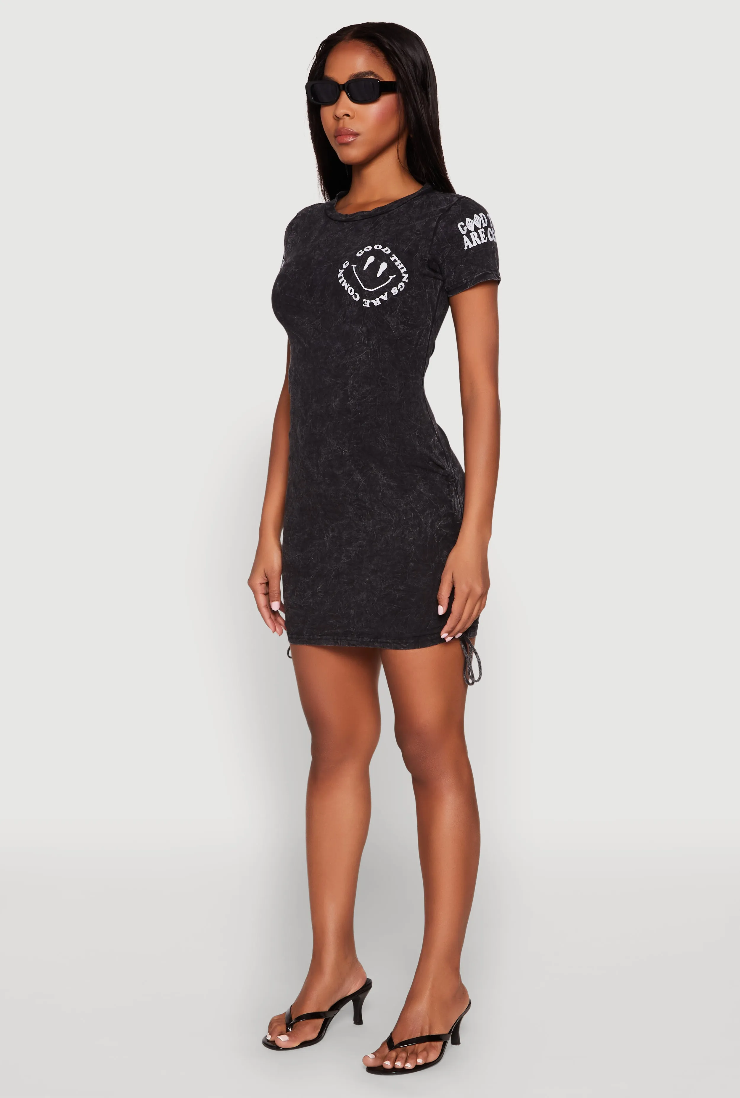 Mineral Wash Good Things Are Coming T Shirt Dress Street Spice