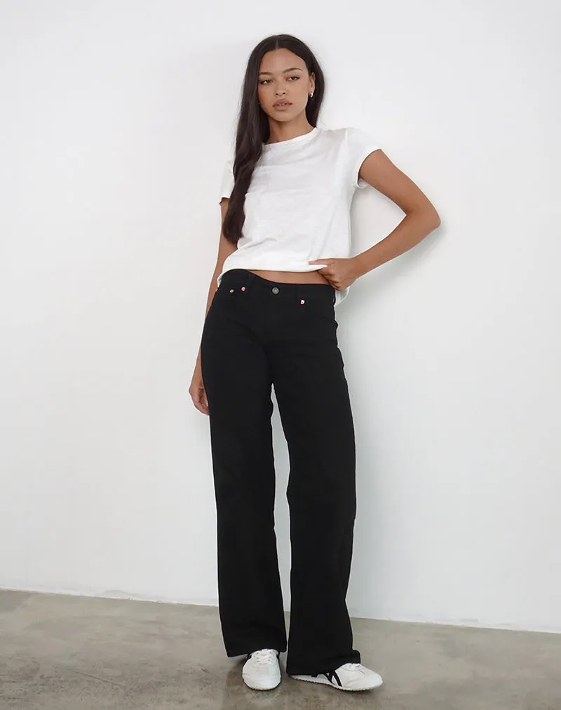 Low Rise Parallel Jeans in Rinse Black MultiPanelCut MultiFunctional Pockets