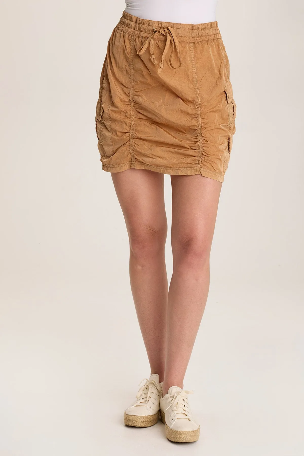 Wave Core french chic Marley Ruched Sporty Cargo Mini Skirt