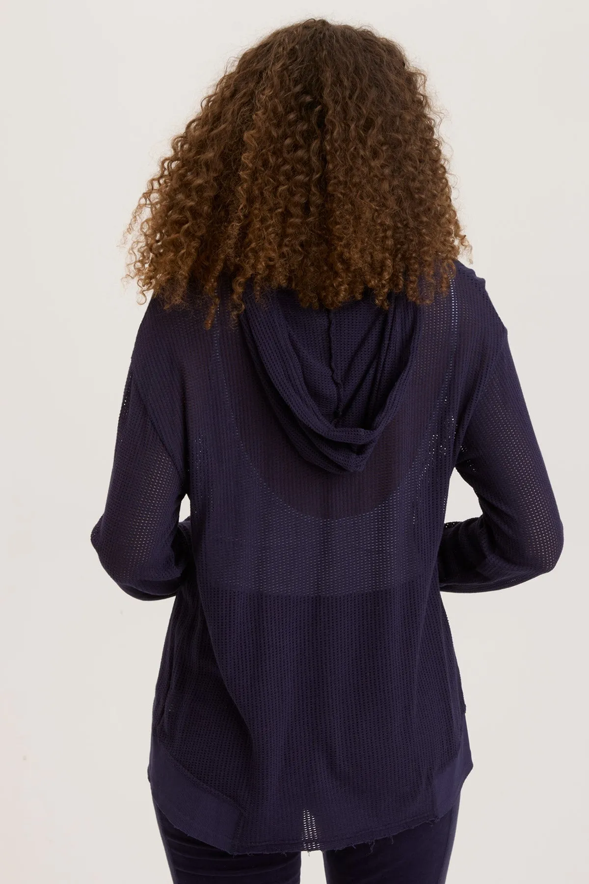 Magnetic Closure Mesh Sidel Hoodie