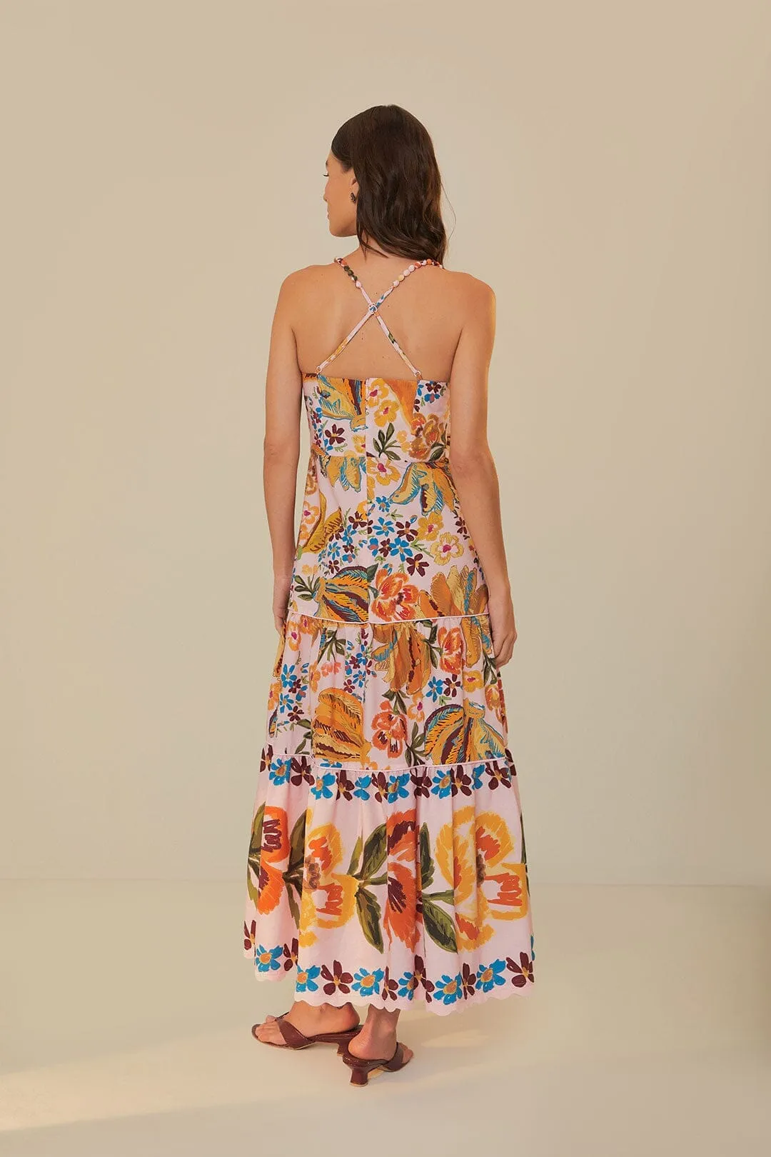 Polished Design Pink Spring Bananas Midi Dress
