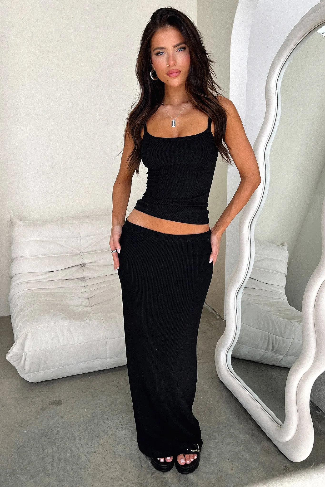 Fern Maxi Skirt - Black Modern Design