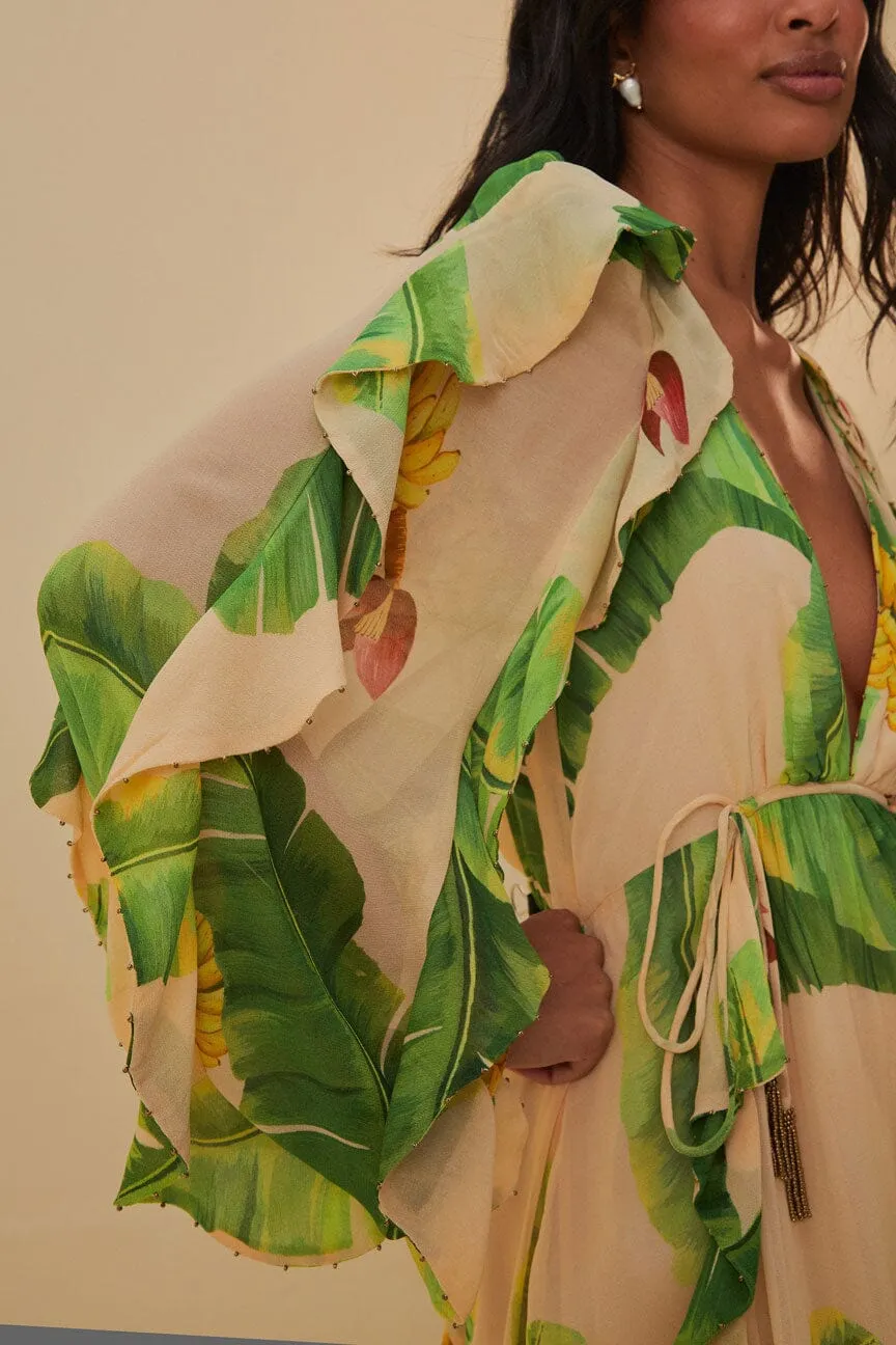Feather Glow Beige Fresh Bananas Maxi Dress