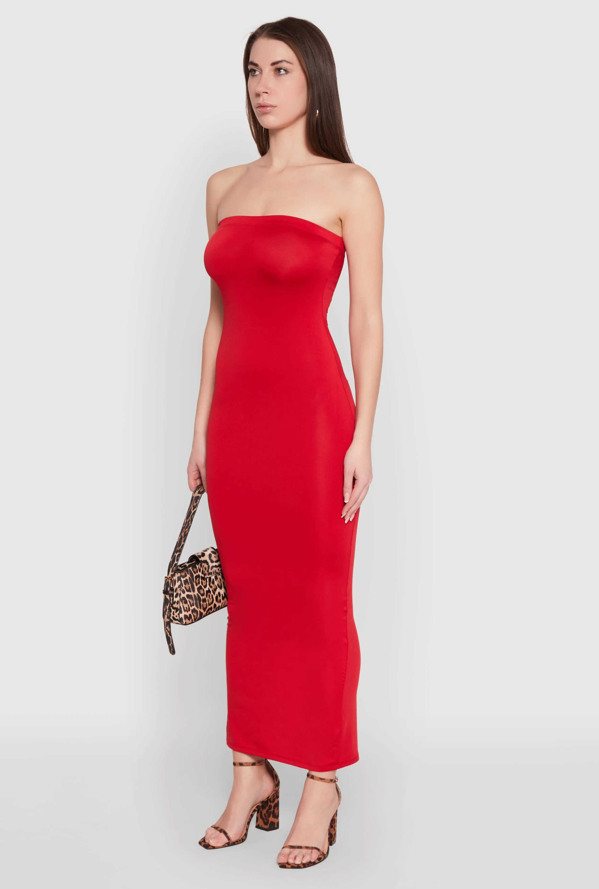 spring fresh Slit Back Maxi Tube Dress