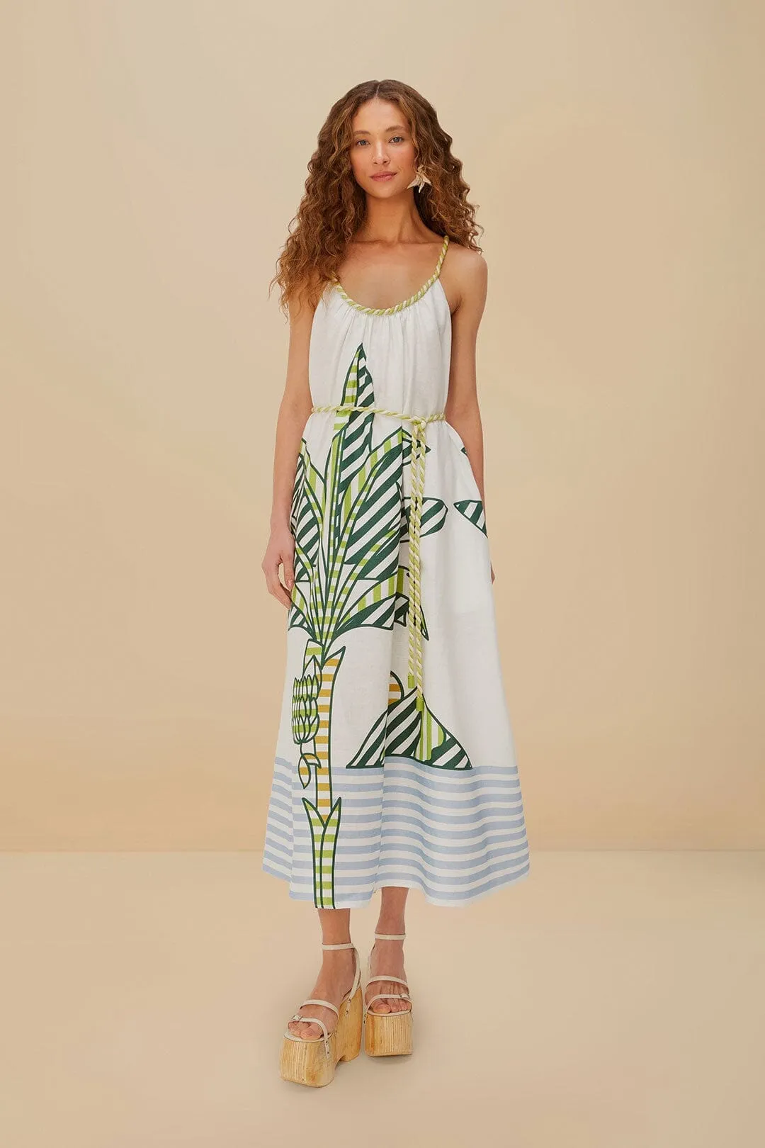 Off-White Banana Tree Euroflax? Premium Linen Maxi Dress spring fresh This dress is the ideal choice for those who want comfort and elegance in one garment