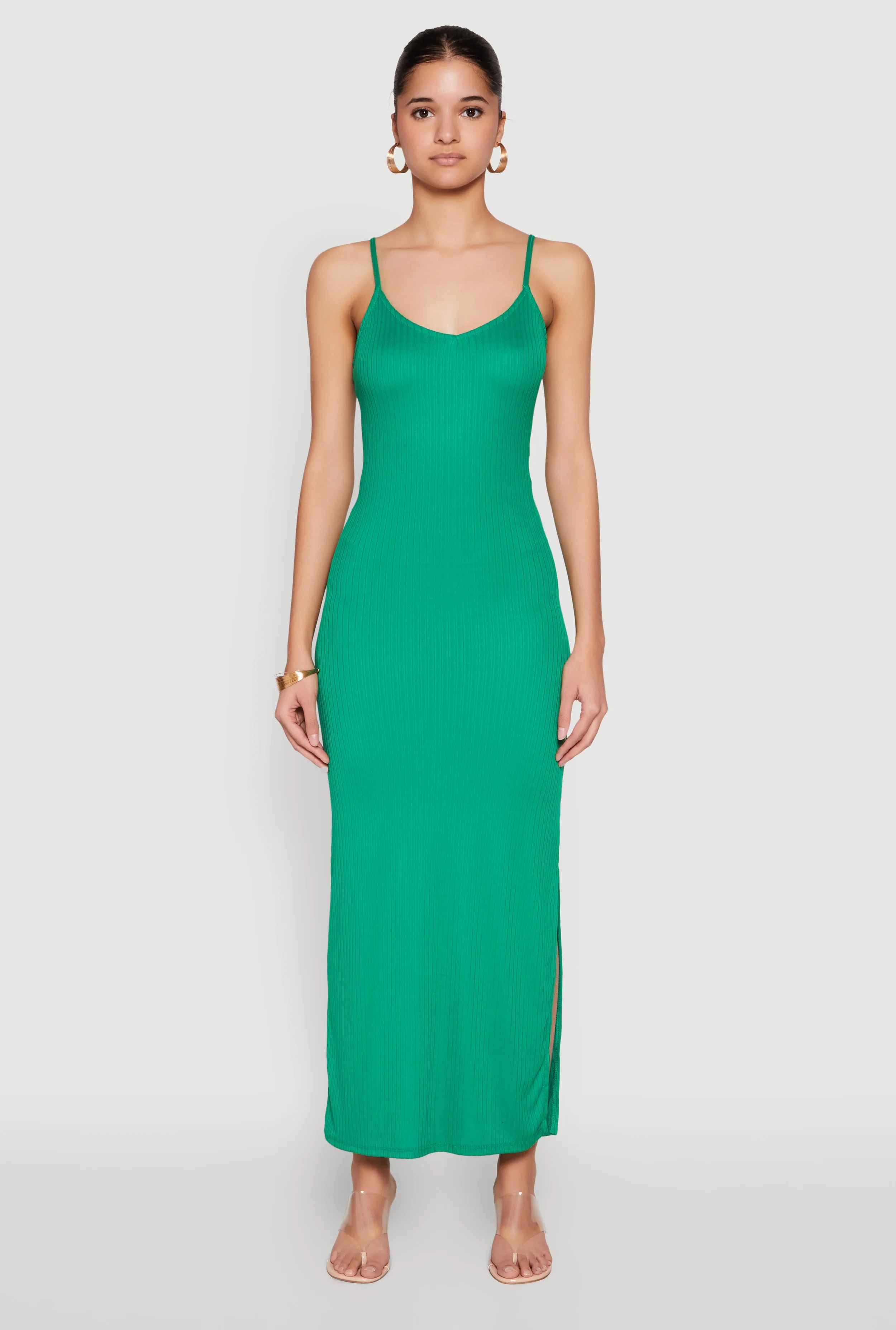 Side Slit V Neck Maxi Dress Wheat Field Elegant maxi dress for wedding