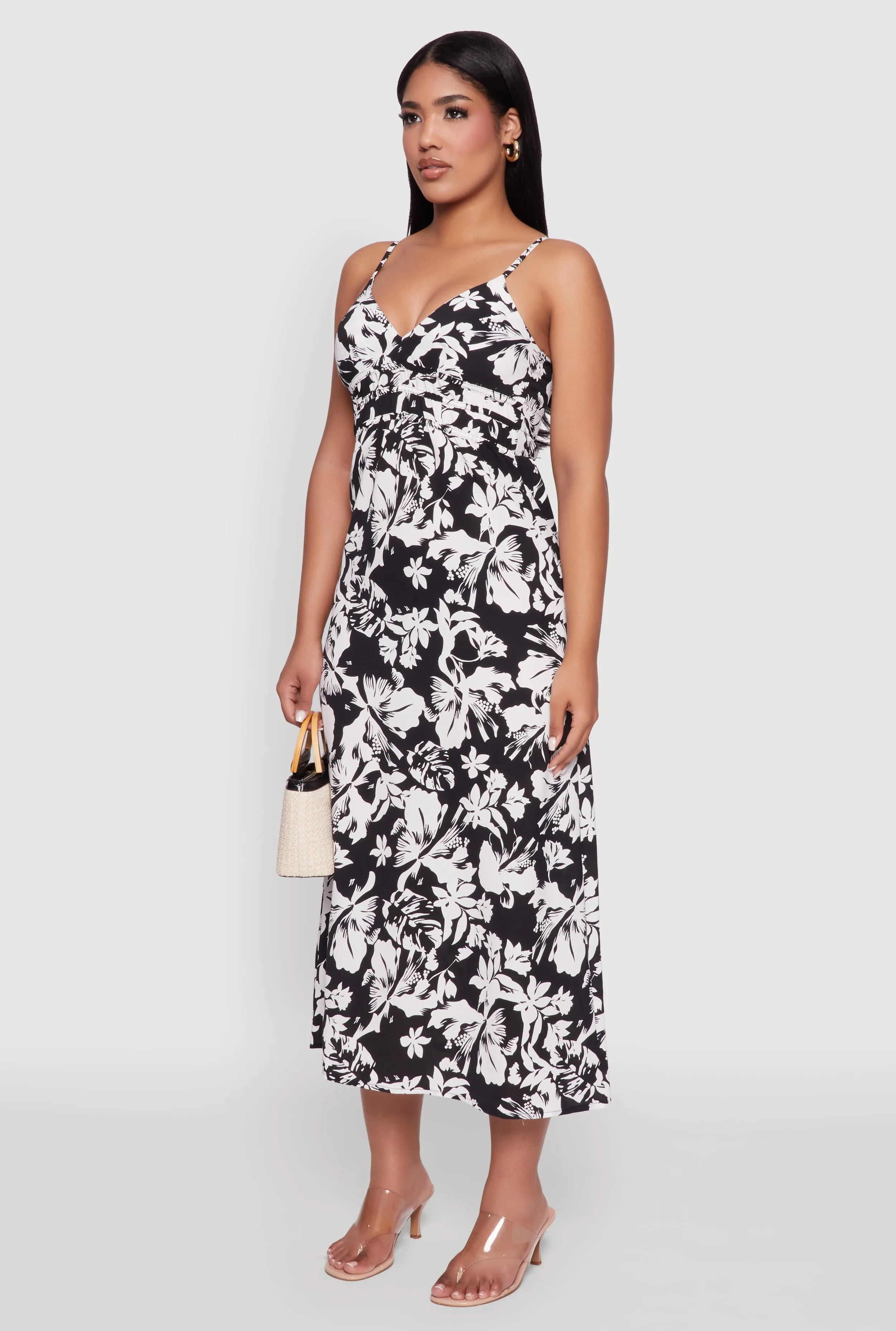 Orchid Glow Goddess Glow Sleeveless Empire Waist Dress with V Neck