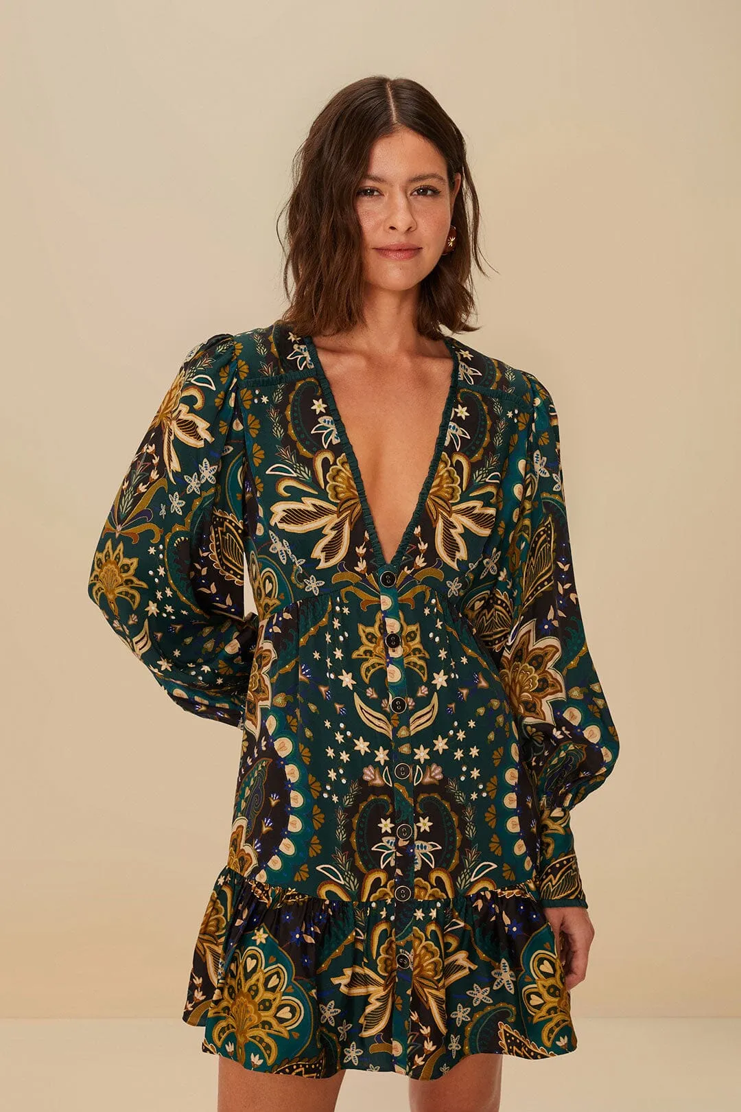 Black Jaipur LENZING? ECOVERO? Viscose Mini Dress Adjustable drawstring Club Rush