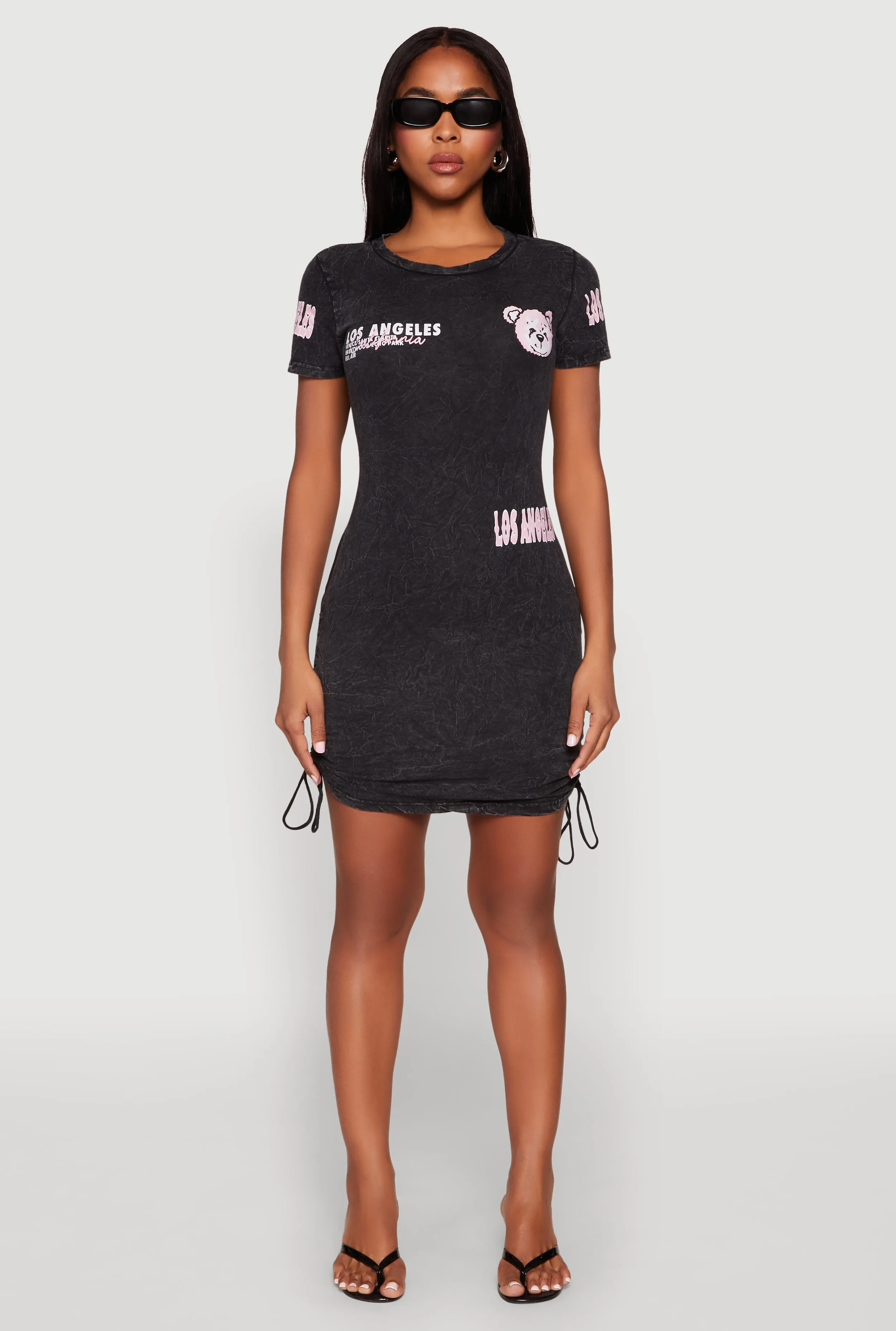 Mineral Wash Los Angeles Graphic Print Dress Modern Muse Photo Ready