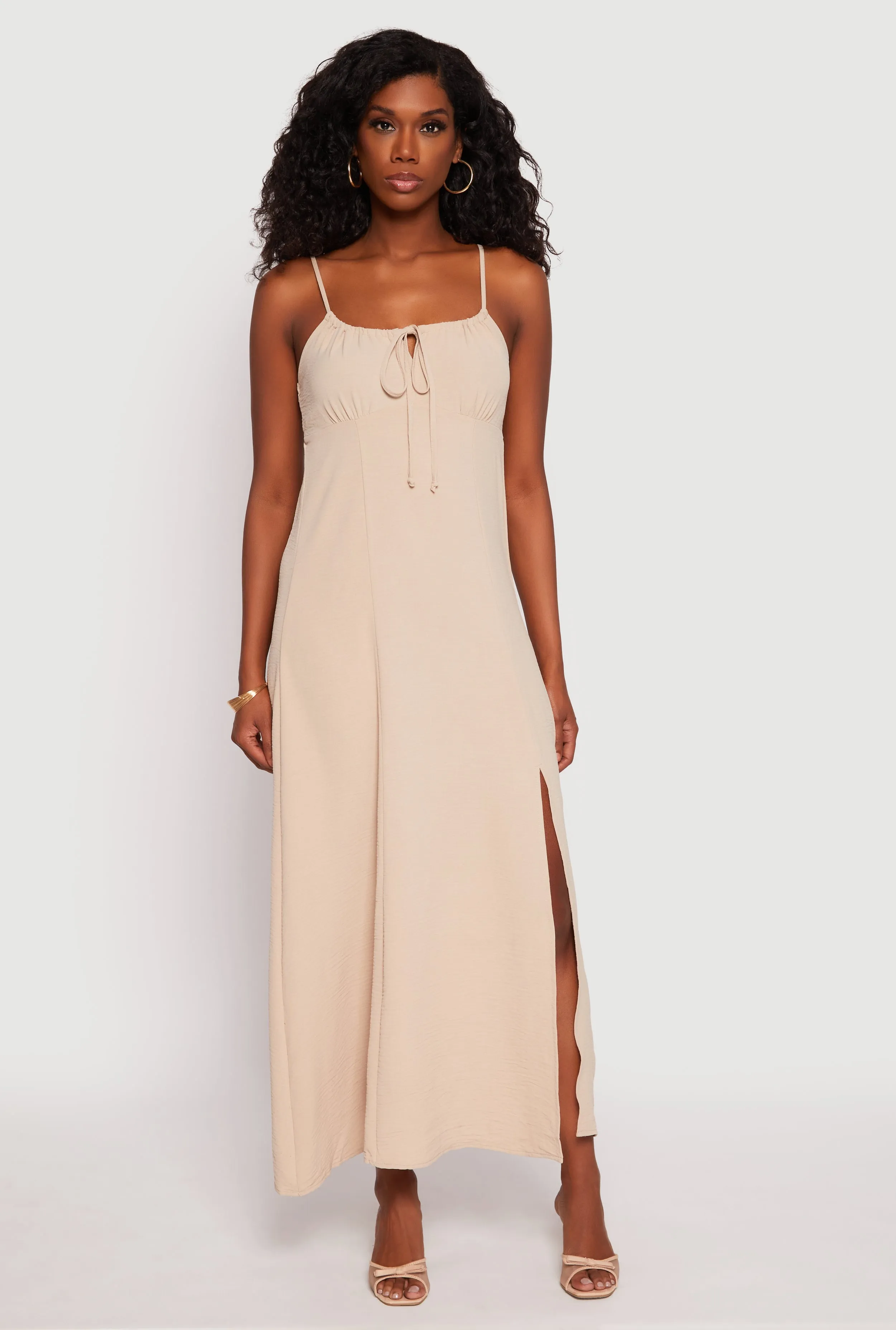 Lake View Island Mood Airy Side Slit Maxi Dress