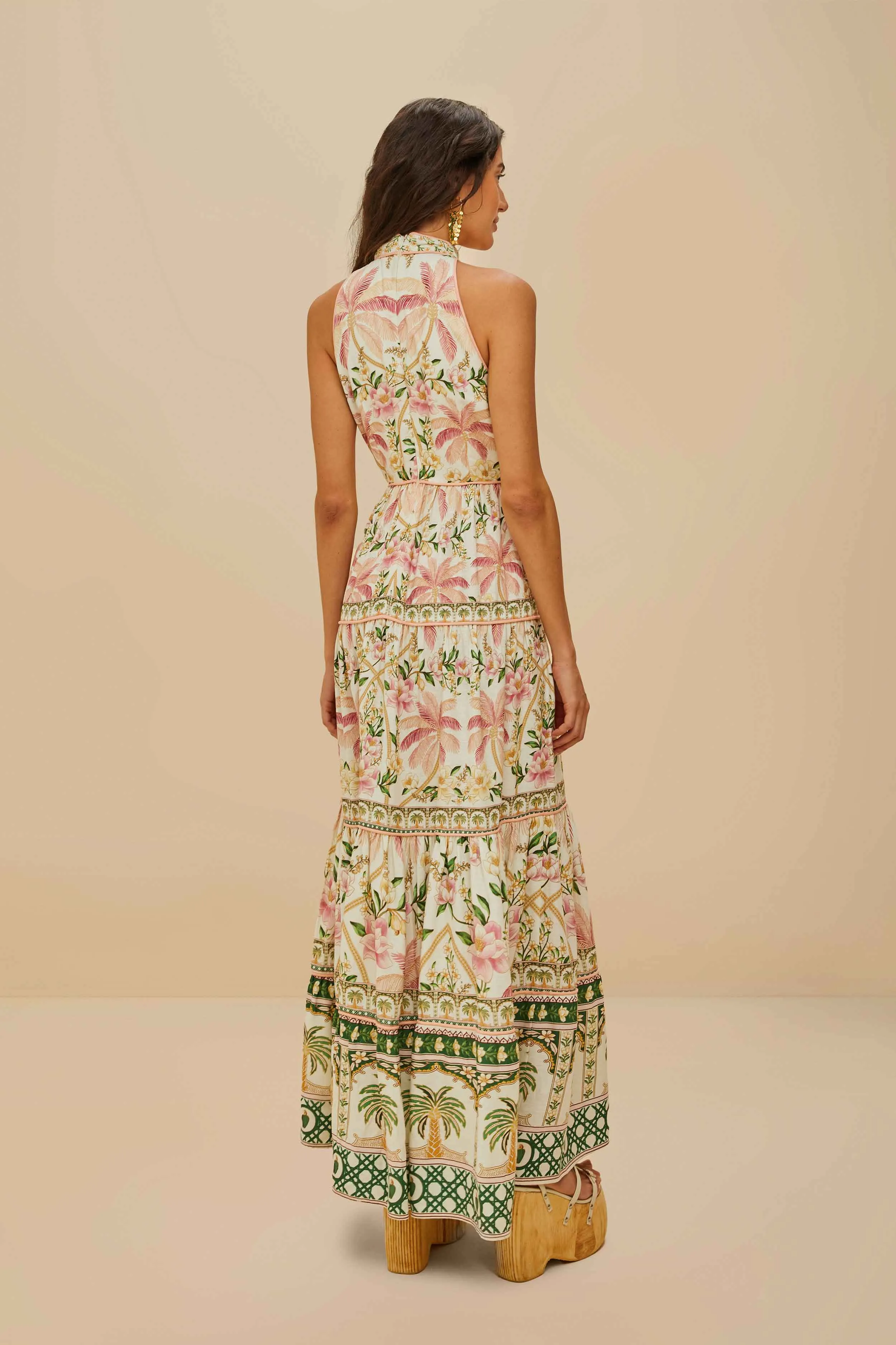 Off-White Palm Dream LENZING? ECOVERO? Euroflax? Maxi Dress Poplin Glow