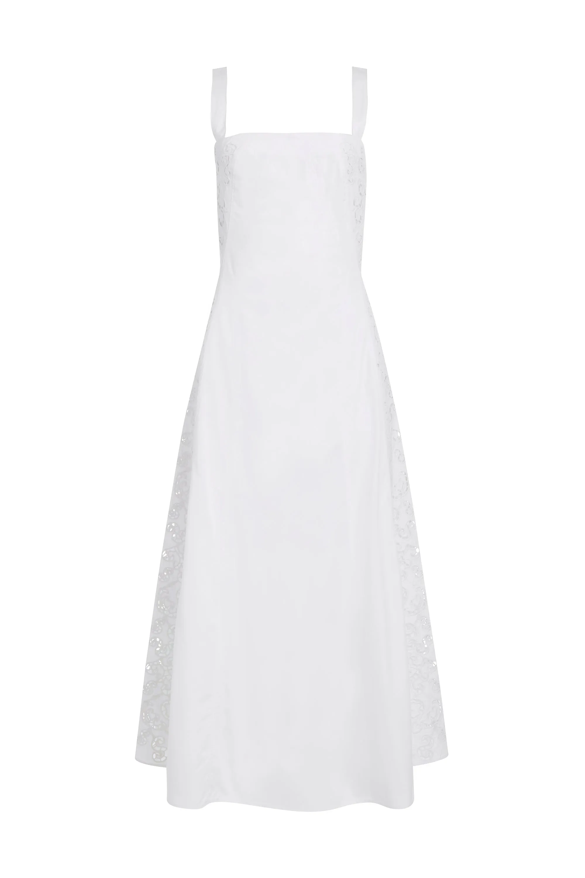 Lenya Lace Midi Dress in White Sea Island Cotton Island Vibe ButterSoftKnit