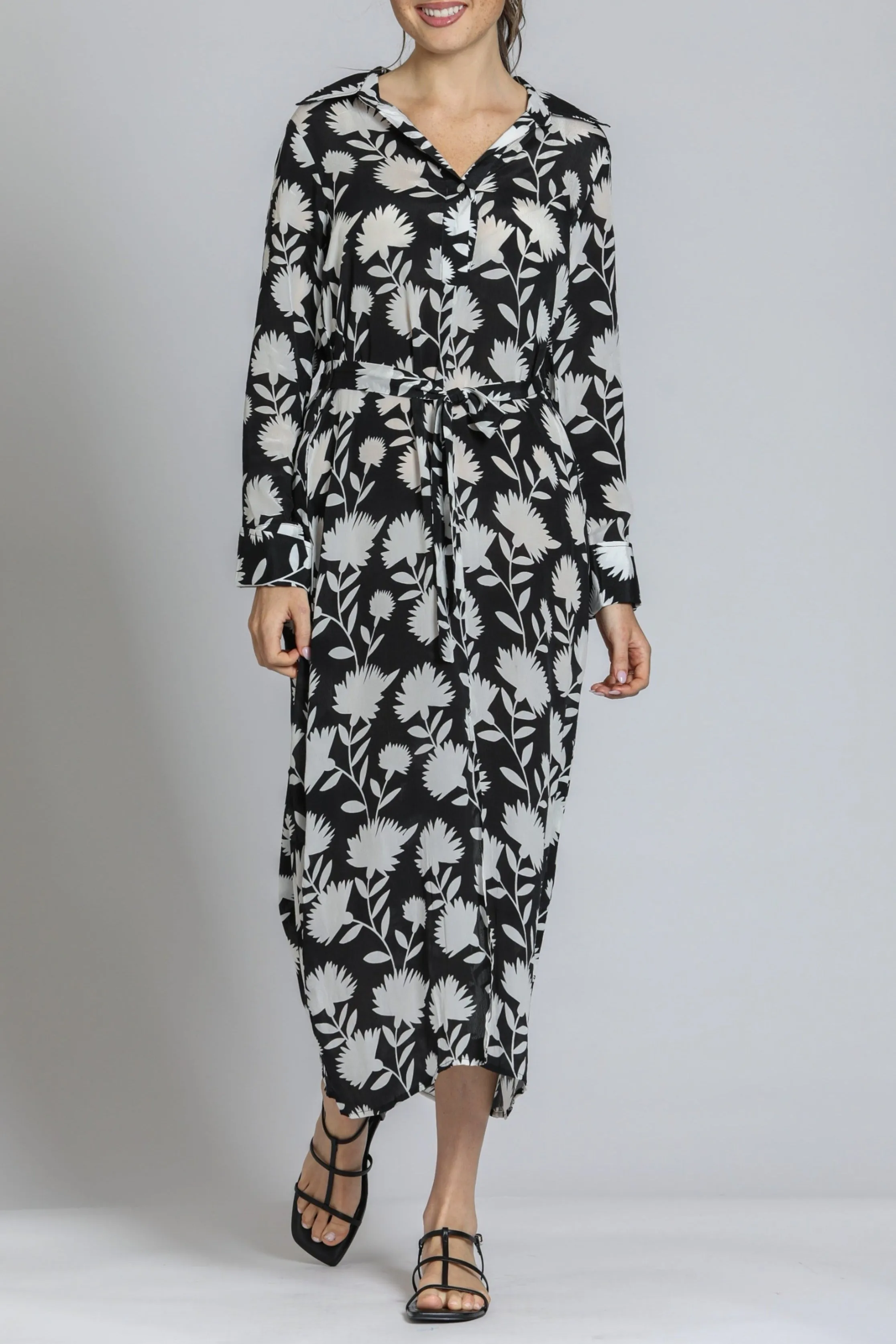 OekoTexCertified Half Placket Maxi Dress