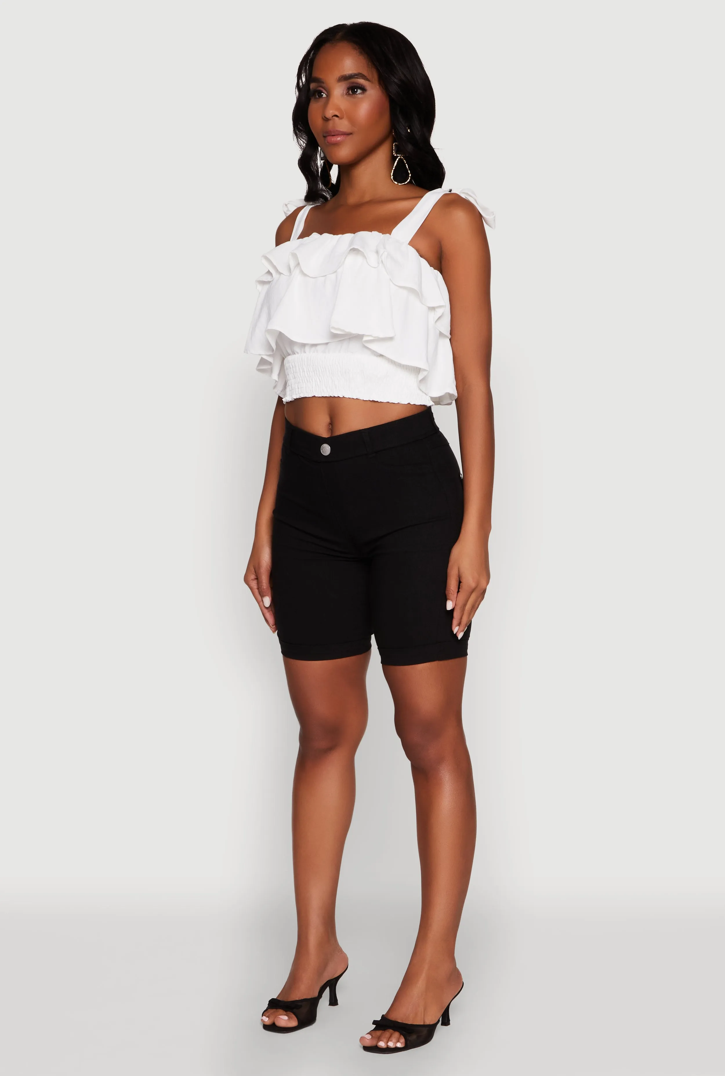 Hyper Stretch Pull On Bermuda Shorts Wool blend Low Maintenance Fabric