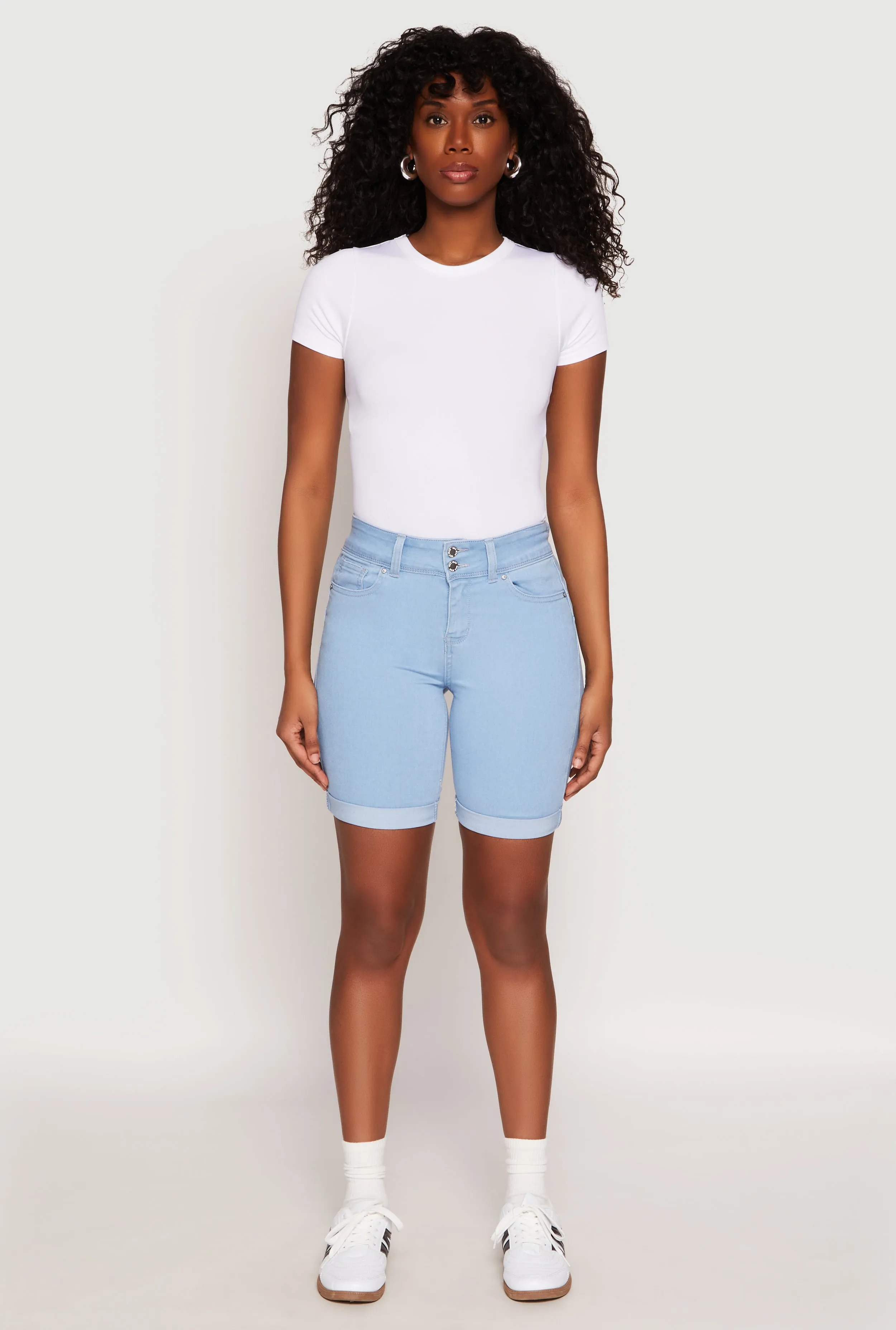 Comfort waistband WAX Fixed Cuff Bermuda Denim Shorts