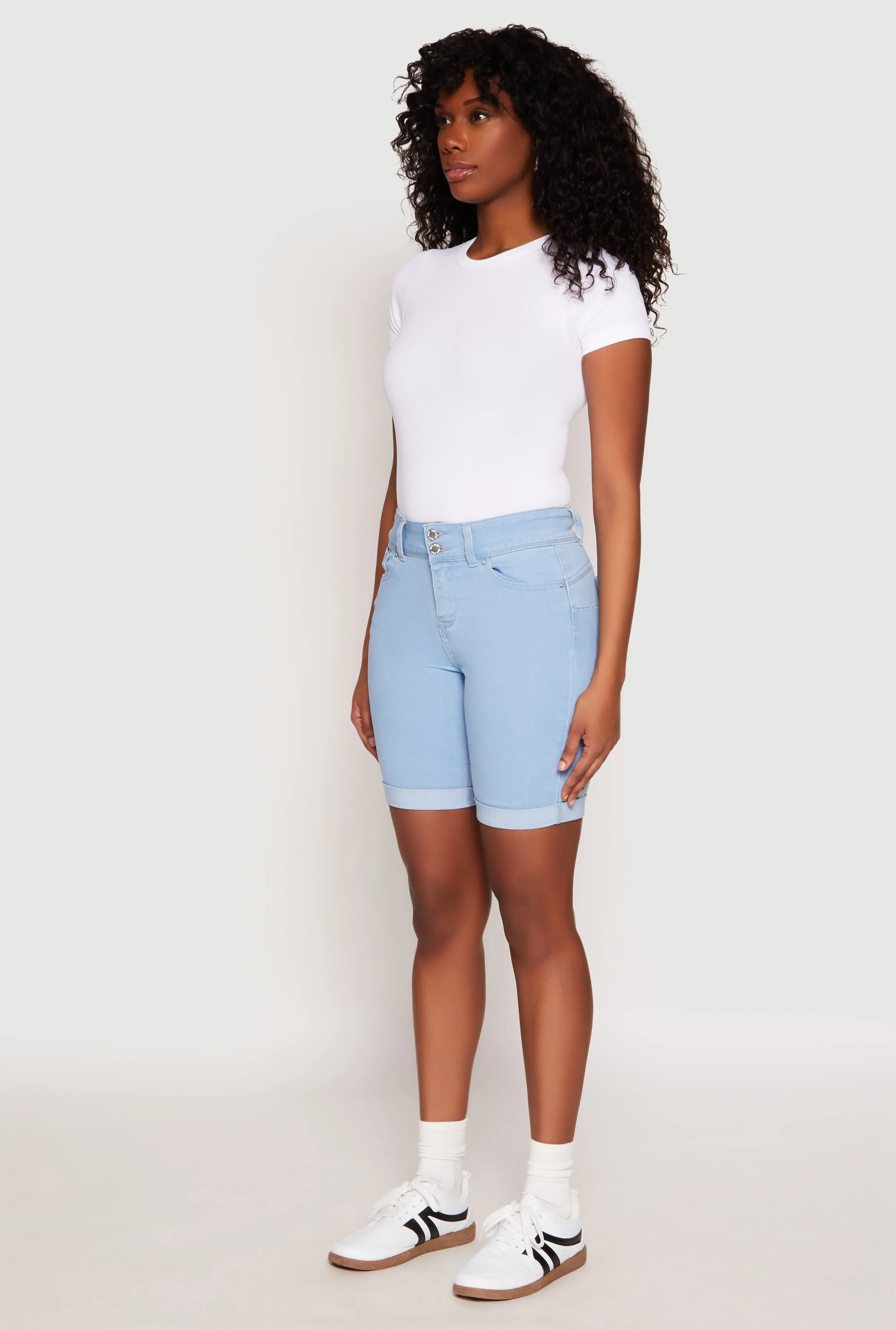 tie-dye look Golf shorts WAX Fixed Cuff Bermuda Denim Shorts