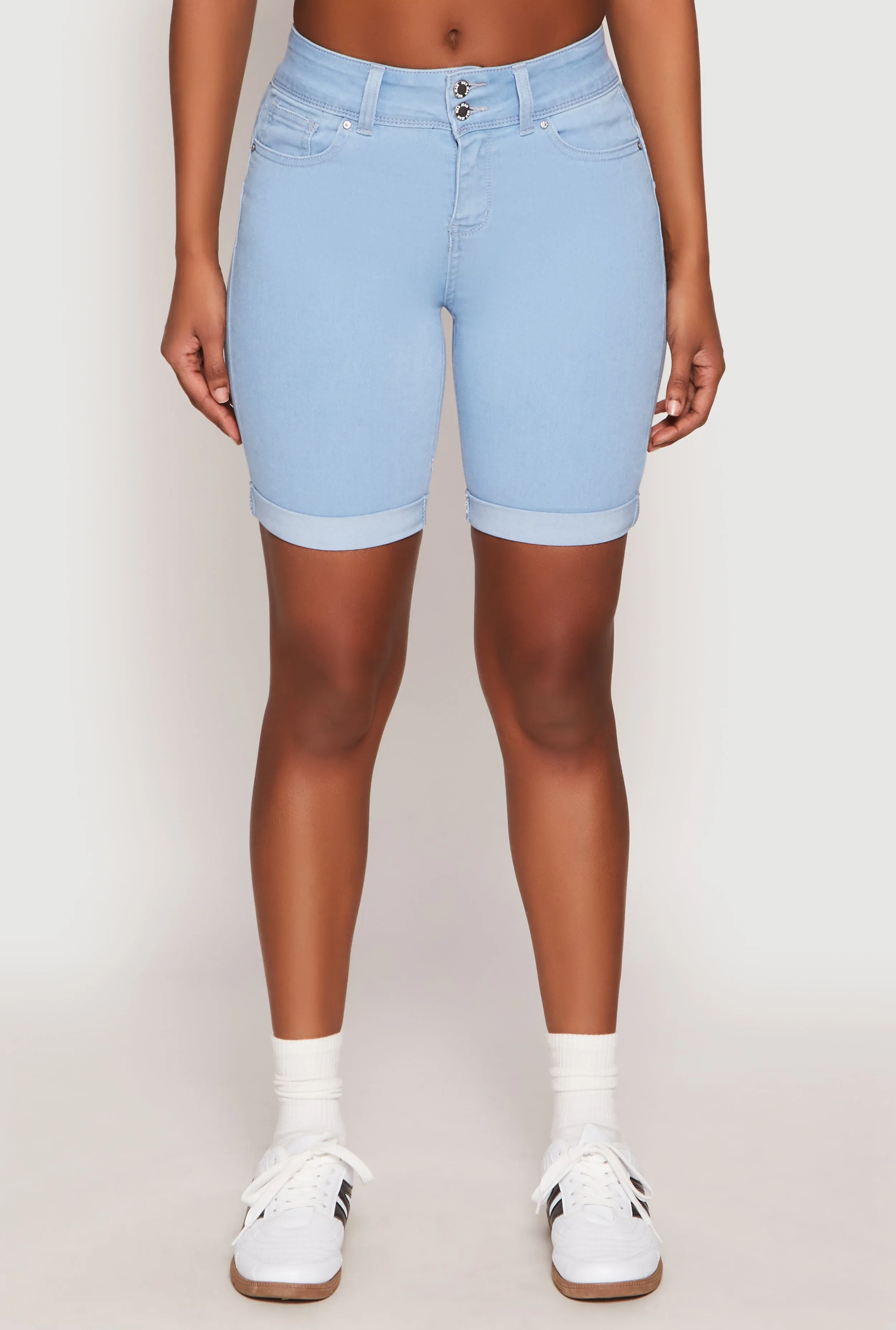Anti Odor Treatment WAX Fixed Cuff Bermuda Denim Shorts