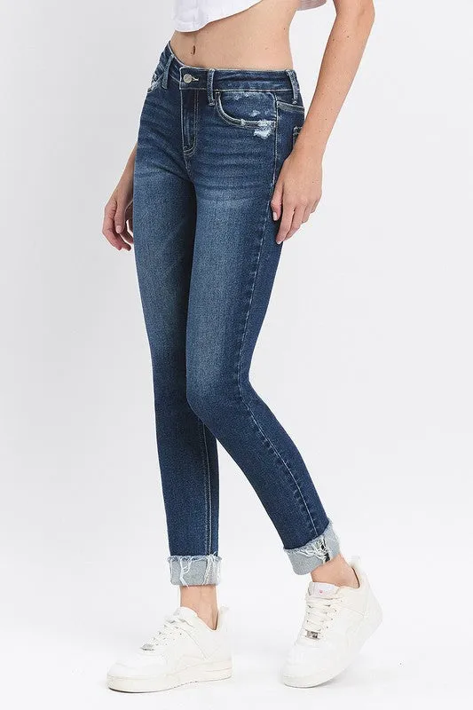 Lovervet Midrise Cuffed Skinny Jeans Storm Core
