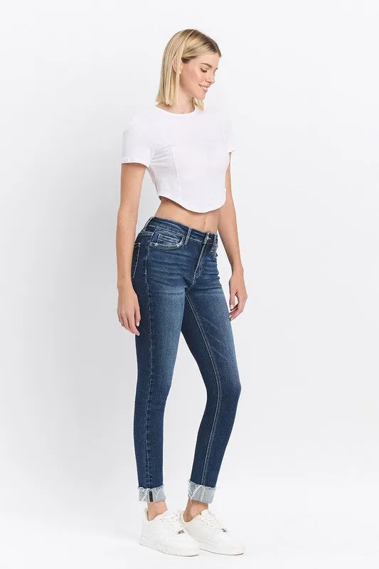 Lovervet Midrise Cuffed Skinny Jeans AntiPillFinish Dry Touch