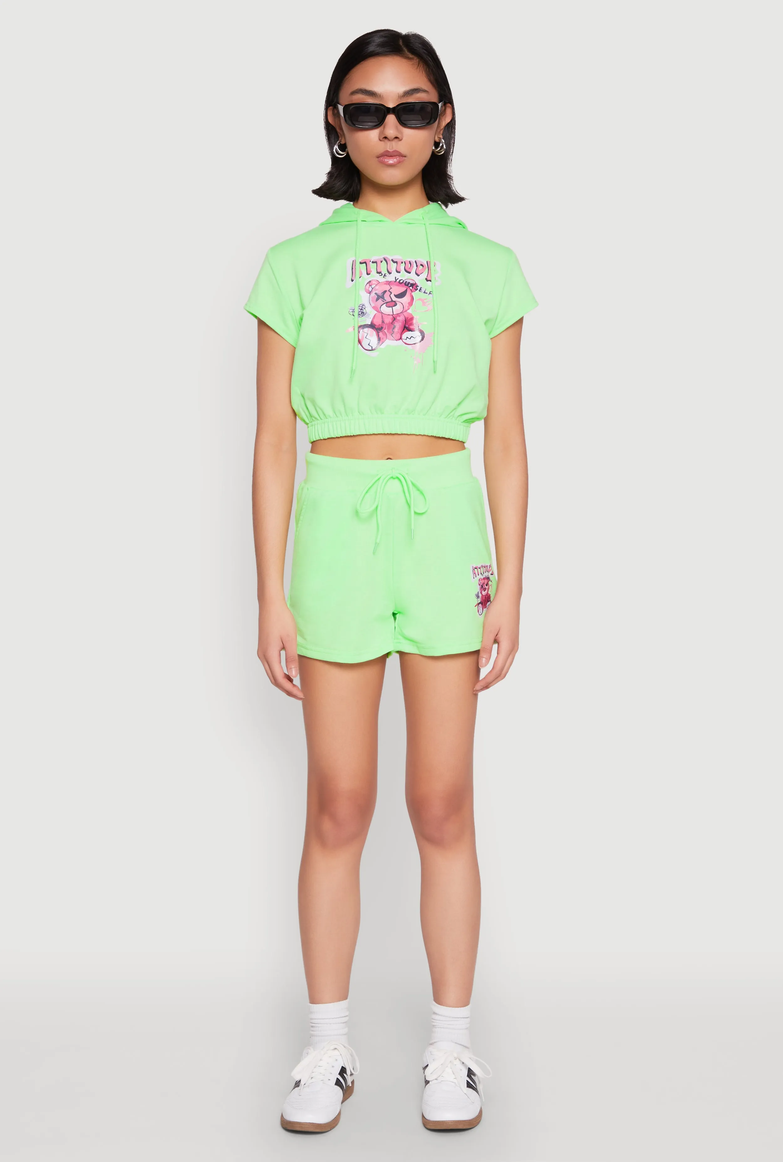Sweat Wicking Technology French Terry Bear Graphic Shorts