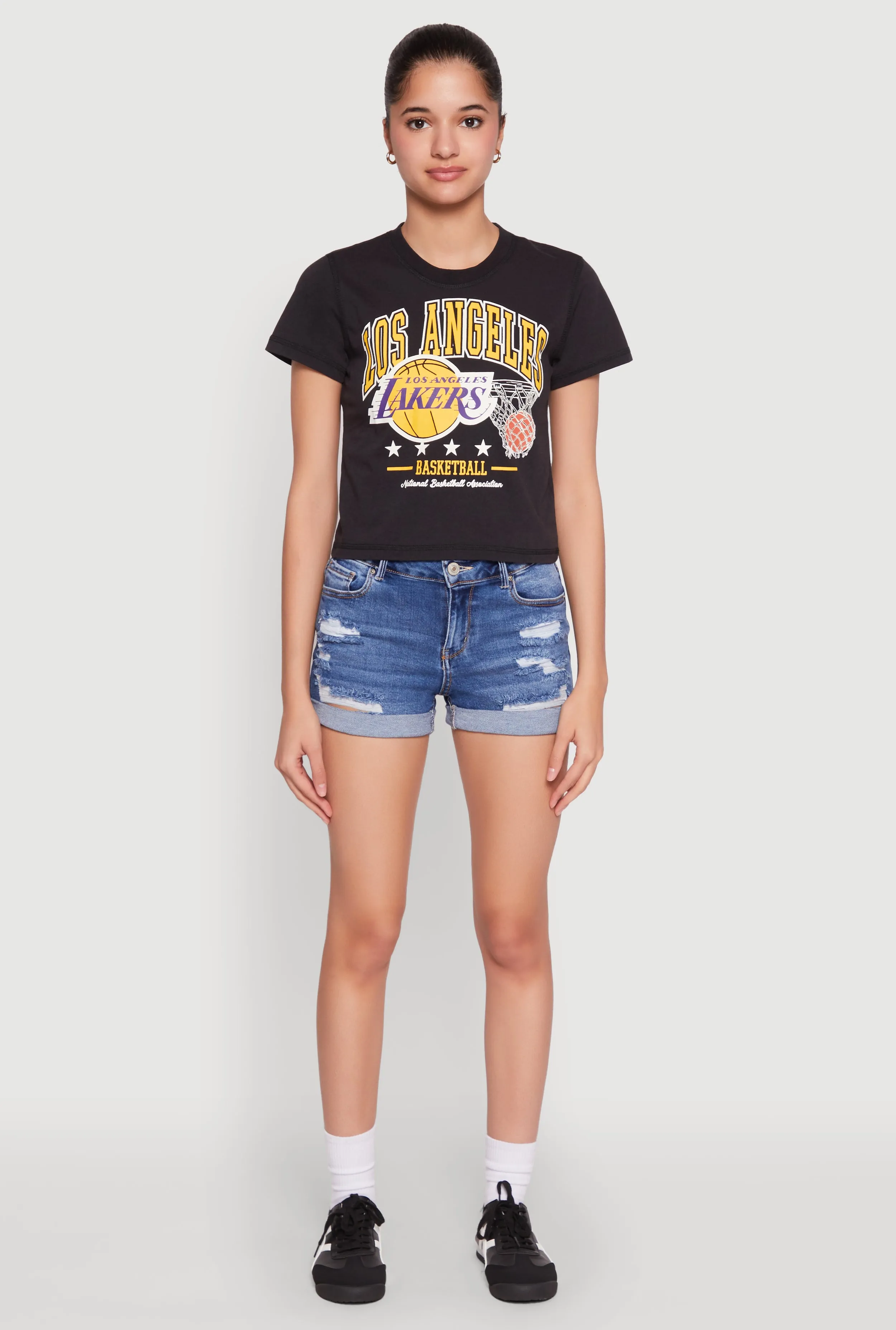 NBA Los Angeles Lakers Cropped Tee Active Style Cozy and Light
