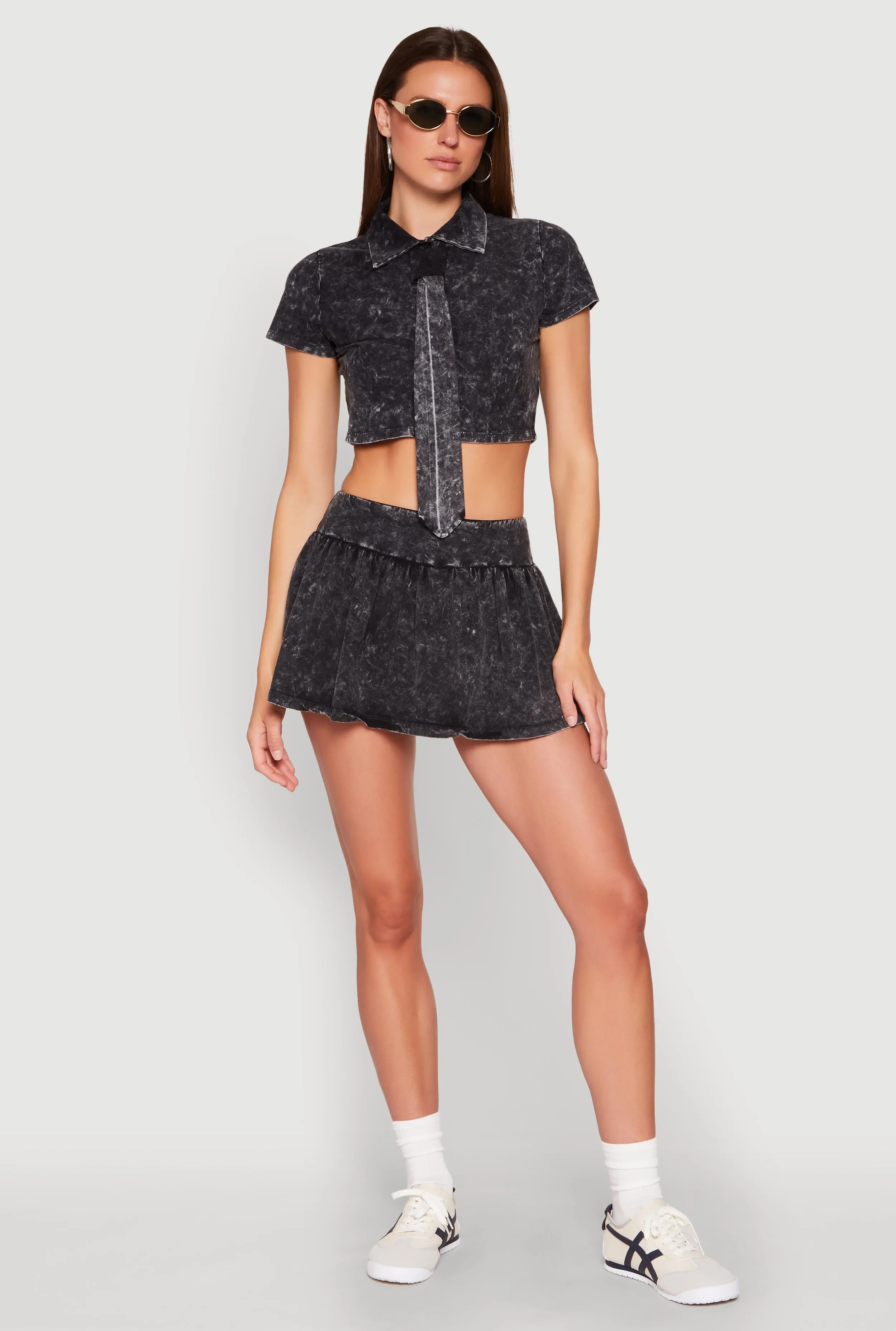 Daily Wear Mineral Wash Ruched Skort