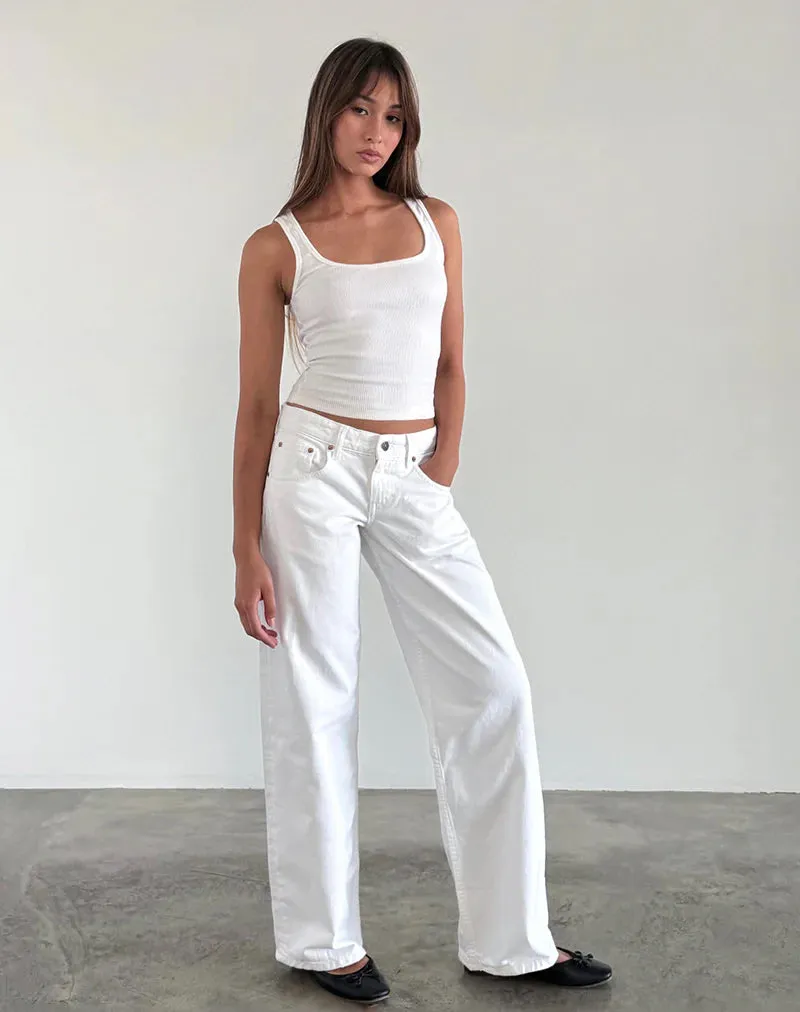 Low Rise Parallel Jeans in True White Love Core ThermalRegulating Fabric