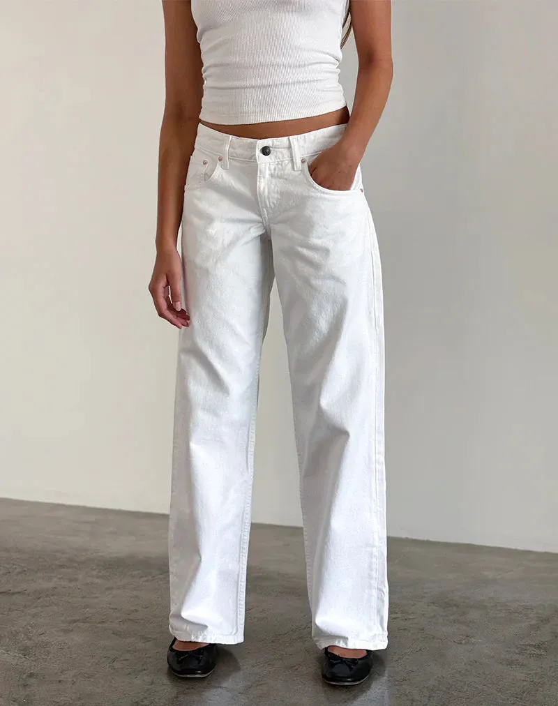 AbrasionFree Edging Low Rise Parallel Jeans in True White
