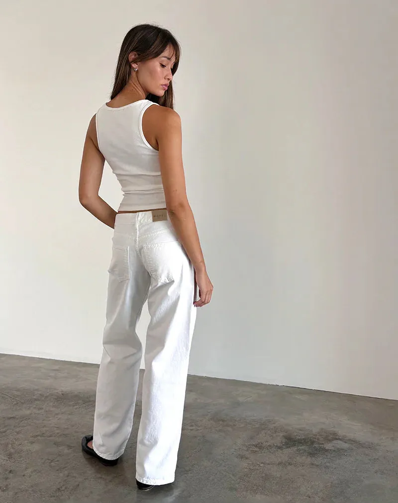 Low Rise Parallel Jeans in True White NonSlipTrims