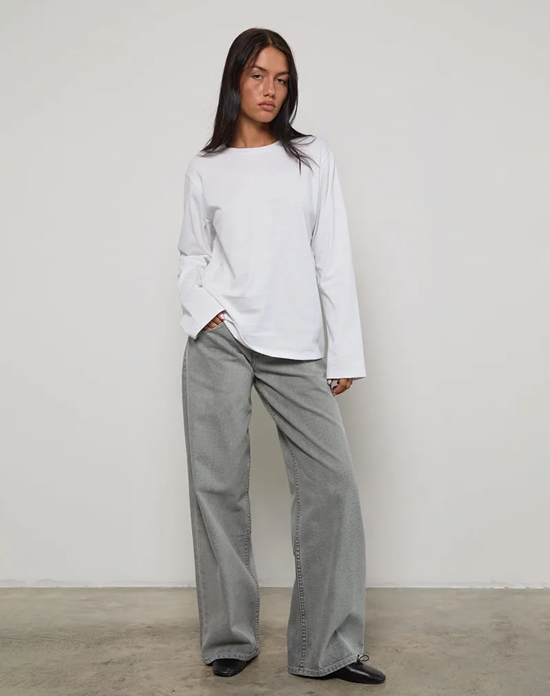 Tale Core Low Rise Roomy Jeans in Bleach Grey