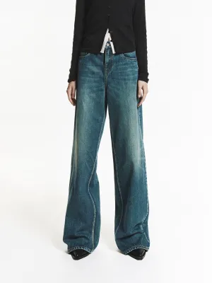 Autumn Days Family Style Eco Friendly Blue Wash Wide Leg Jeans