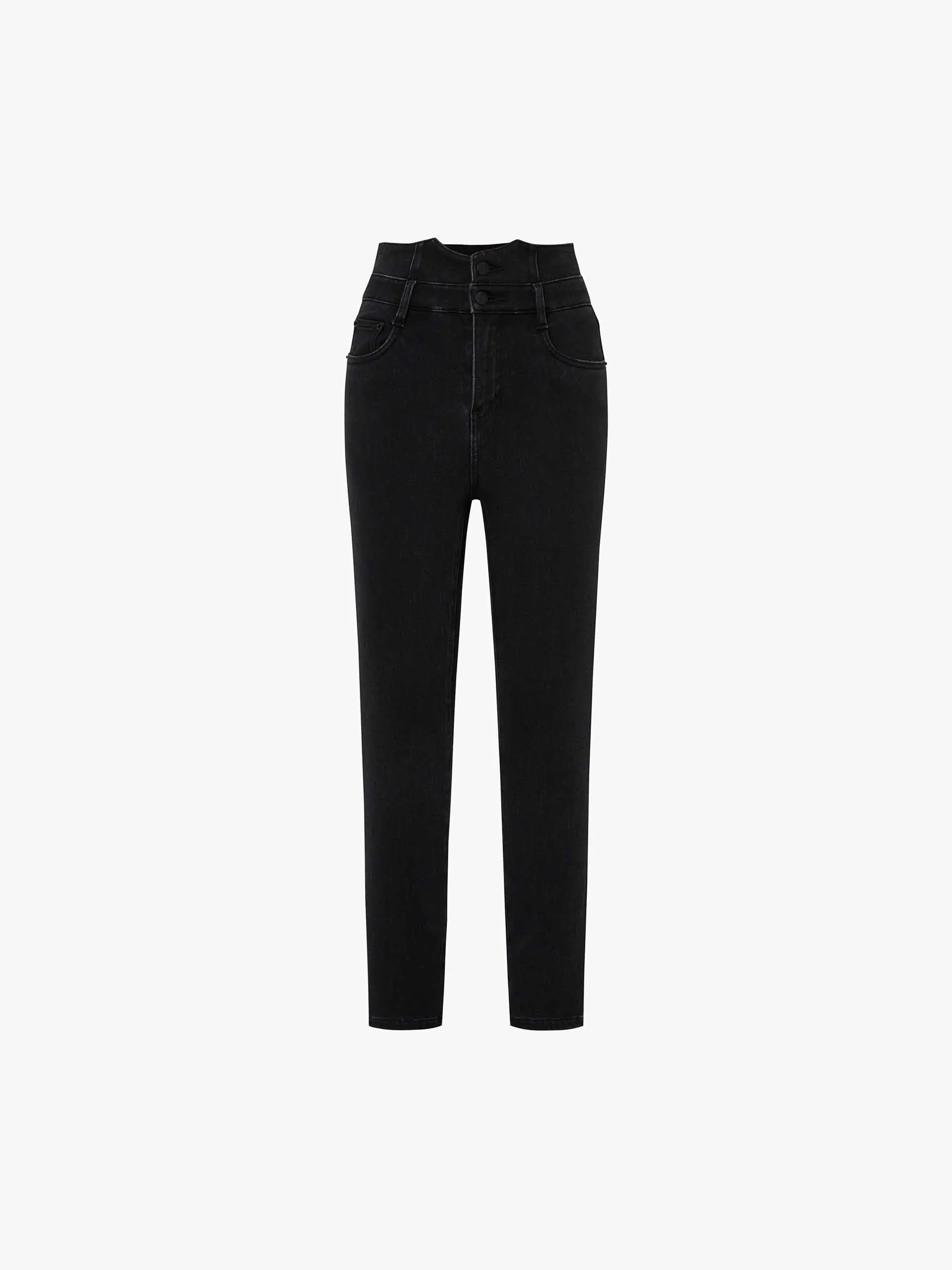 Seamless Pocket Design Earthy Music Event Super High Rise Skinny Jeans