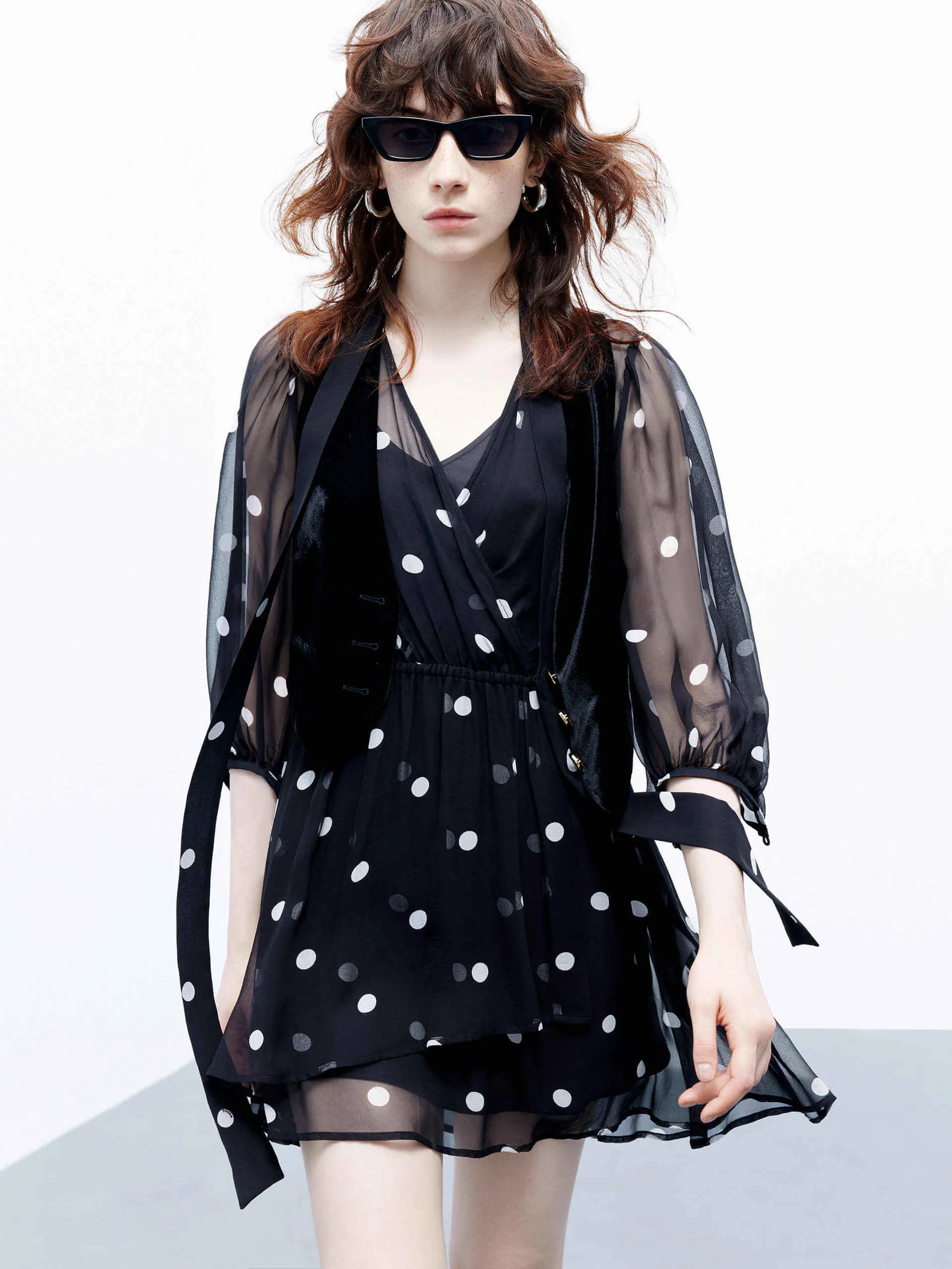 V-Neck Flowy Mini Dress Smart Fit Look