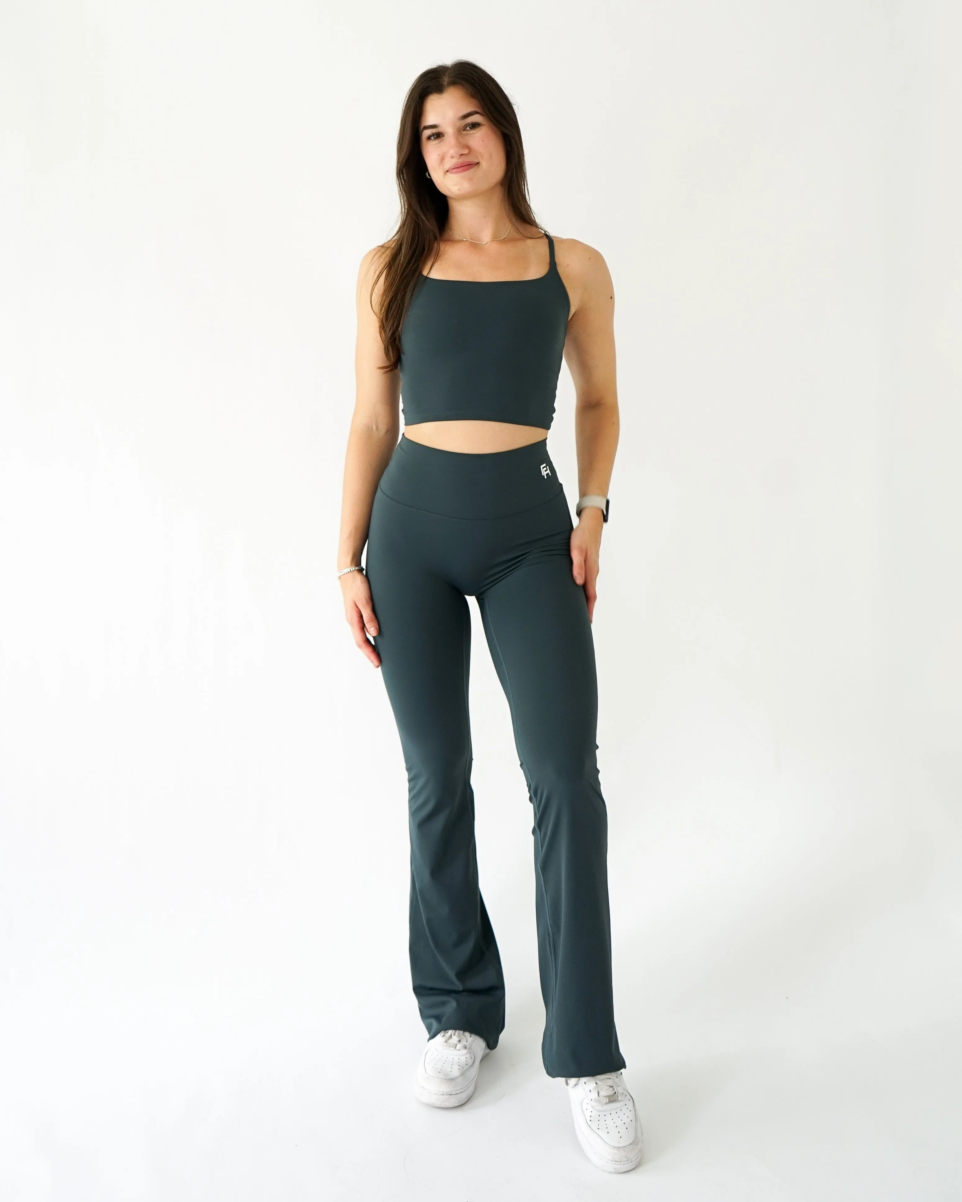 Impact Flare Leggings - Emerald Sweat Wicking Lining No irritation