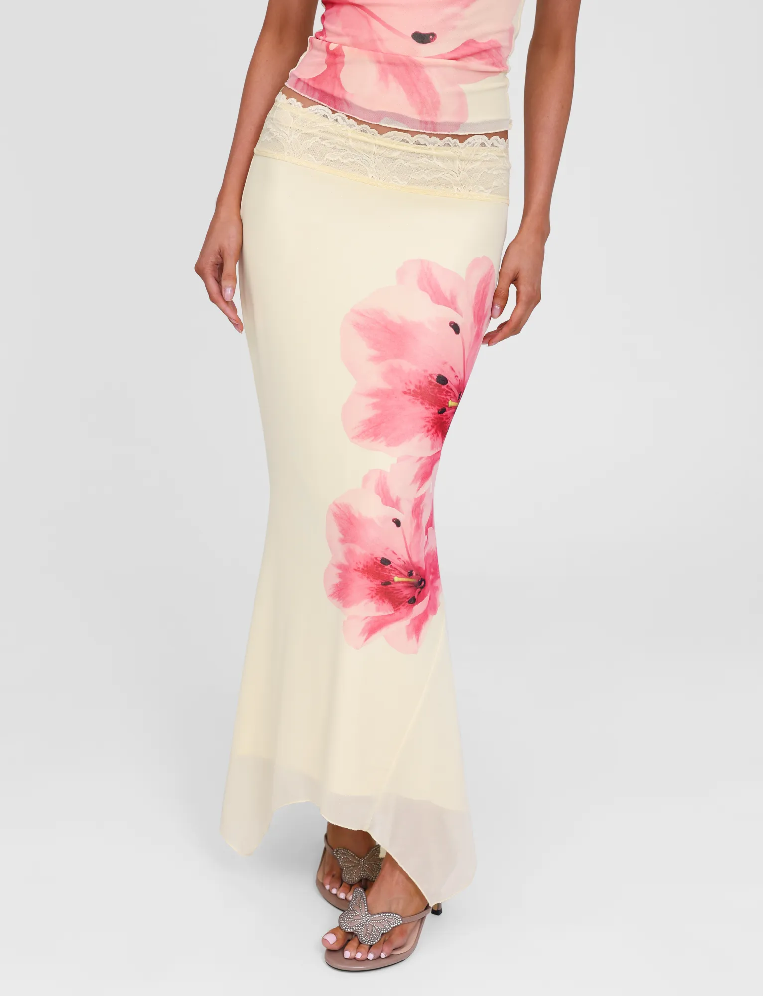 LILLIAN SKIRT - YELLOW Two Tone Trim Style Essential