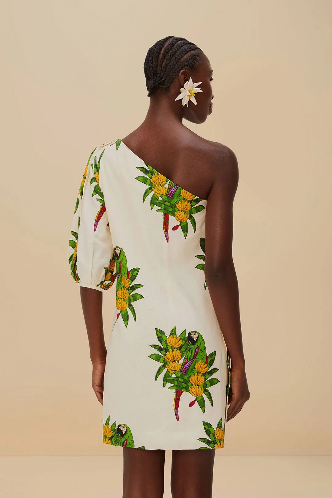 Bright patterned mini for spring Off-White Maracana Bird LENZING? ECOVERO? Euroflax? Mini Dress