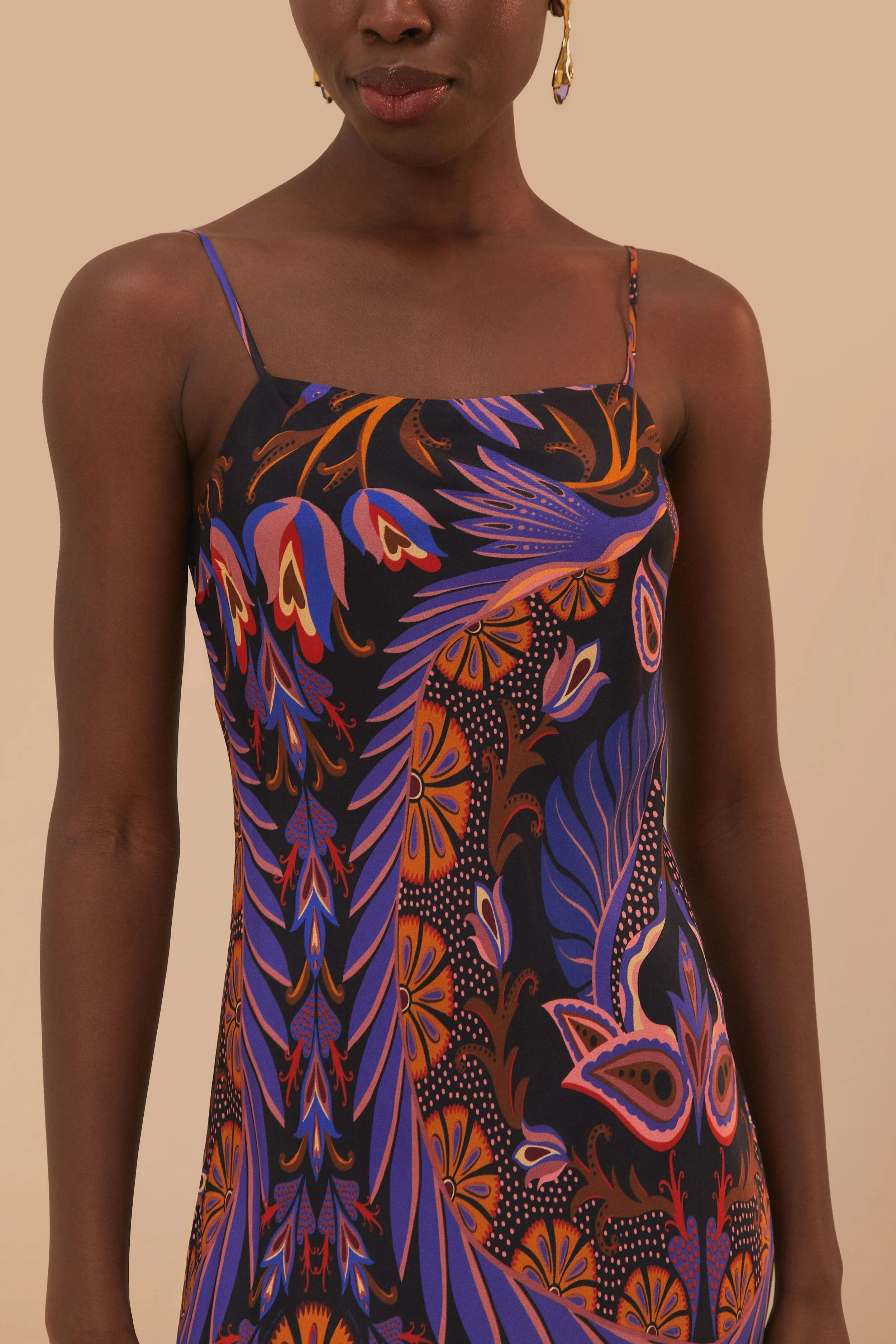 Highlight Zone Quick Glam Heart Forest Black Sleveless Mini Dress