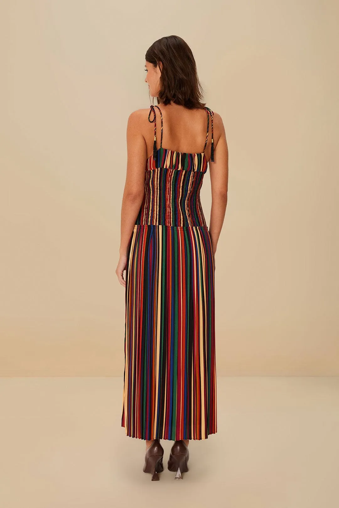 Trendy Chic Timelessly stylish midi Multicolor Pipa Stripes Midi Dress