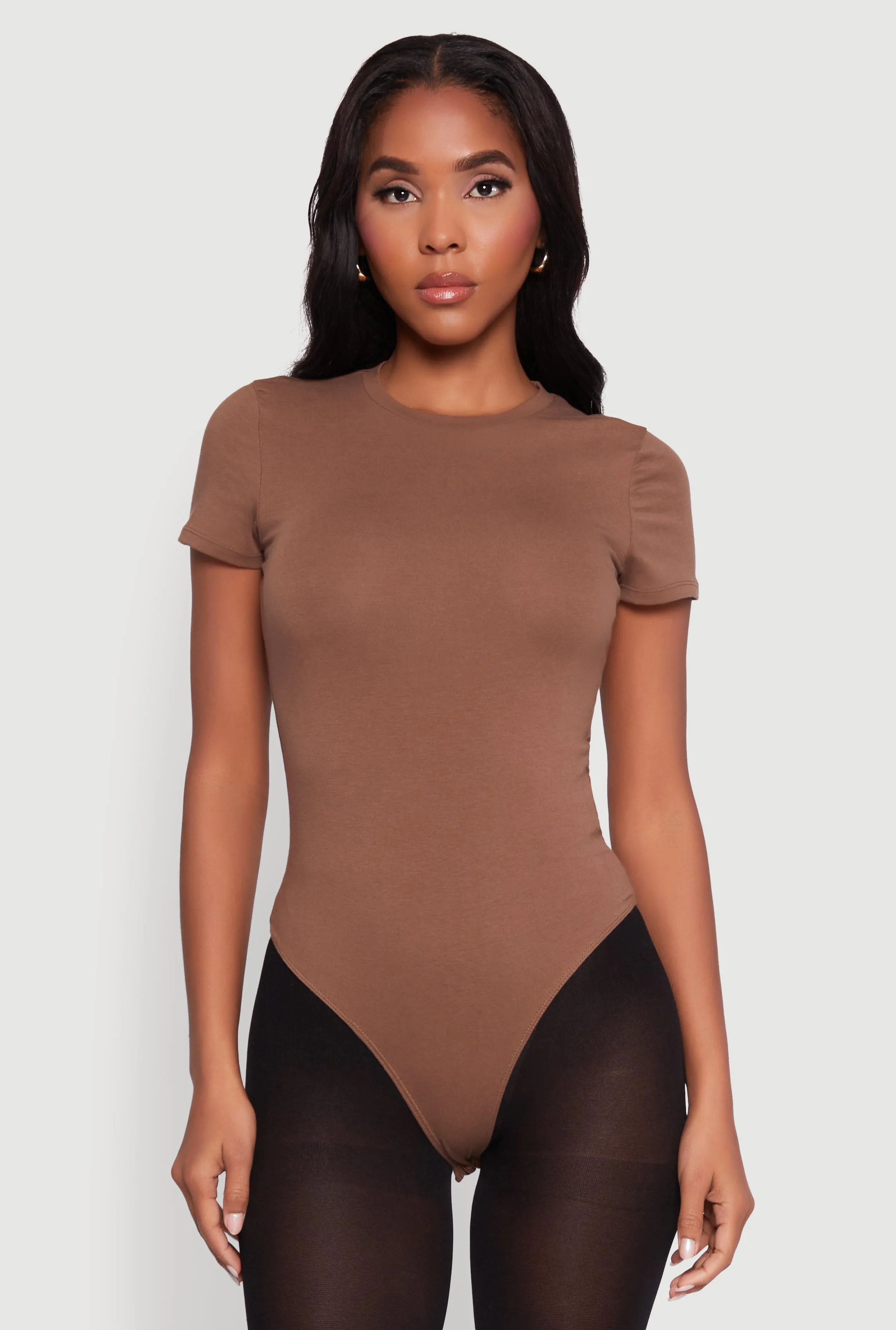 Flexible Bold Crew Neck Short Sleeve Bodysuit