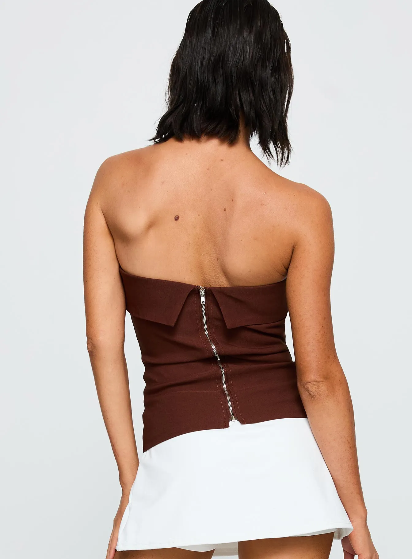 TwoToneEffect Good Looking Strapless Top Currant