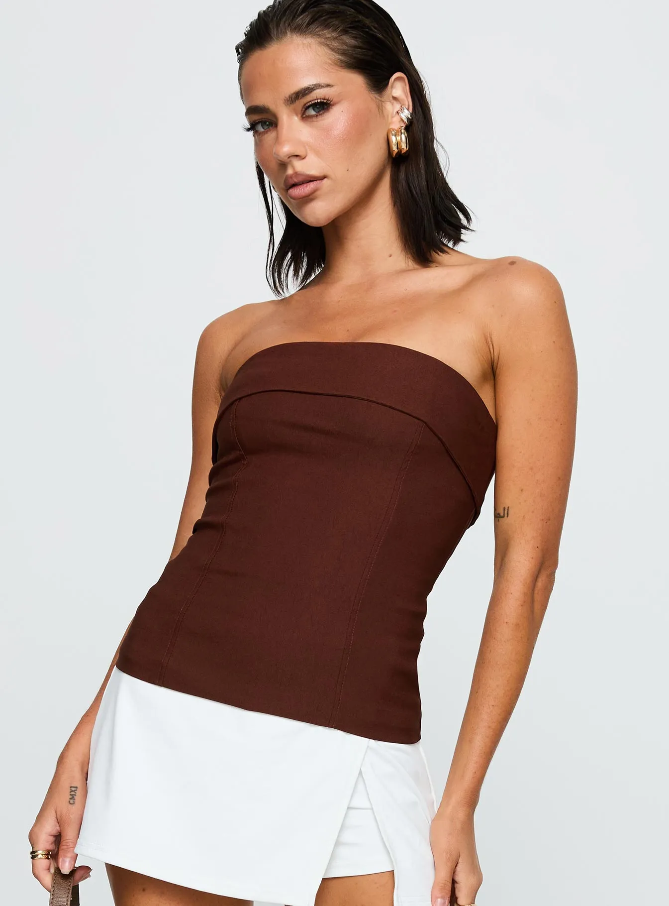 PolyesterBlend Good Looking Strapless Top Currant