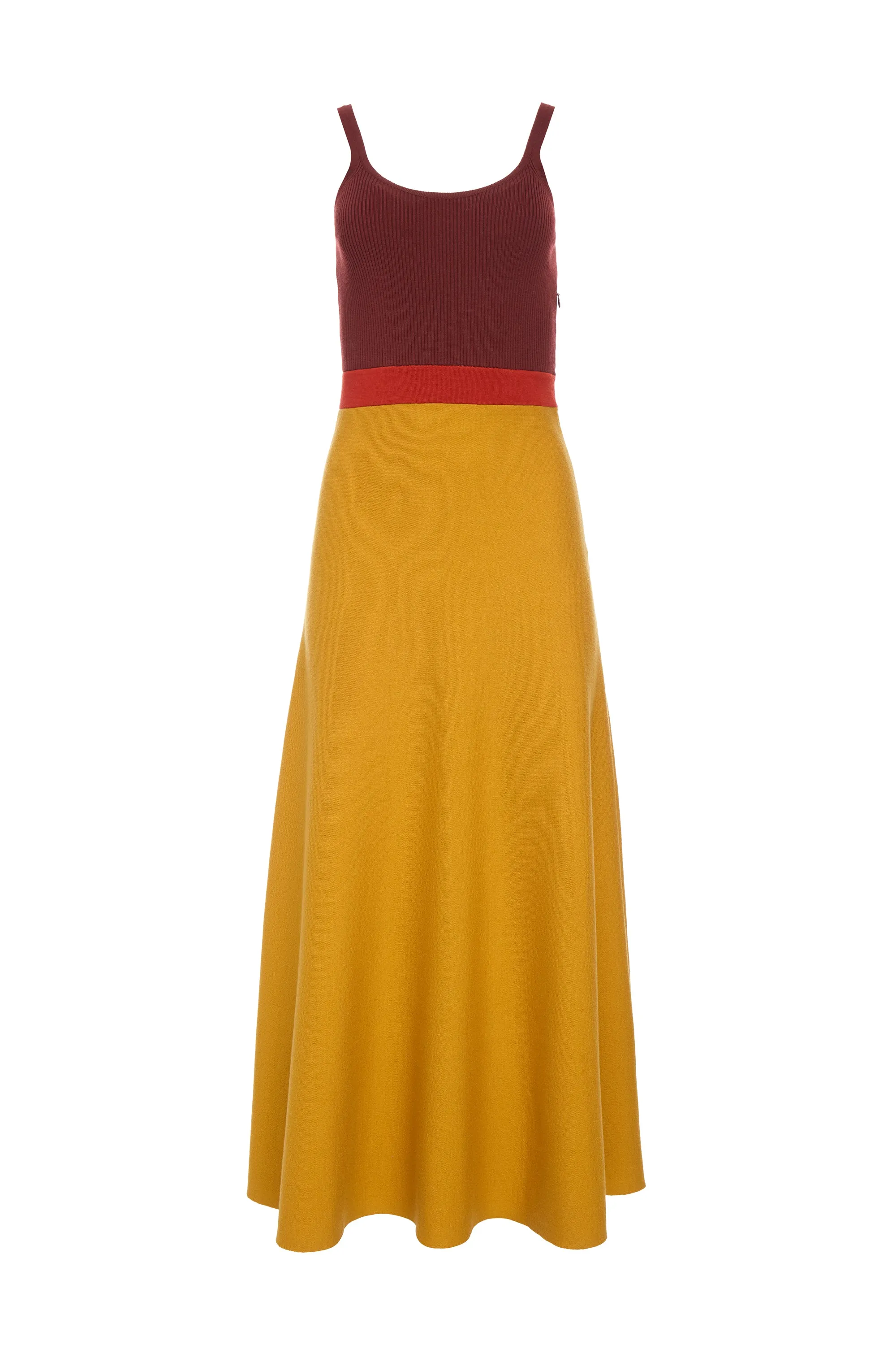 New Yorker NonChafe Flaminius Knit Midi Dress in Golden Birch Merino Wool