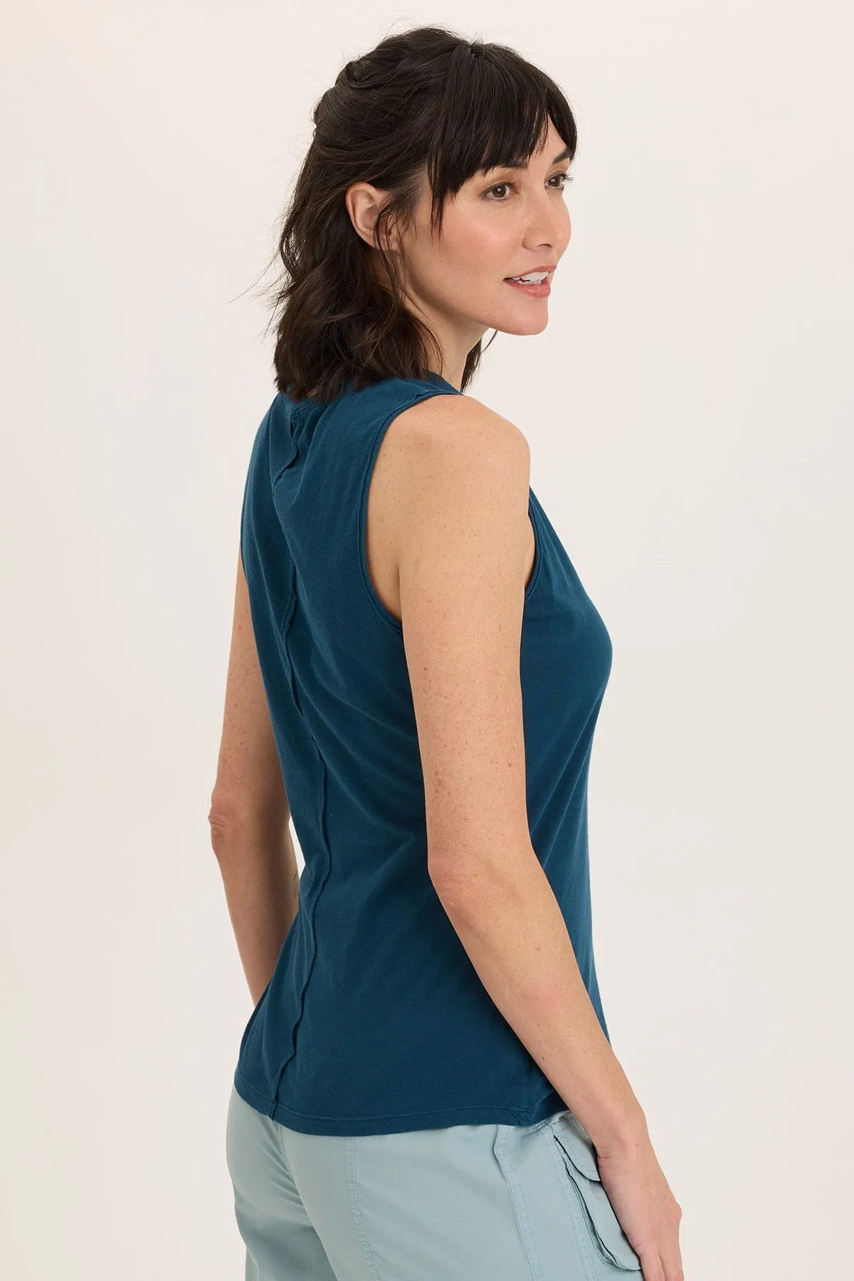 Lunell Jersey Boat Neck Tank Raw Linen