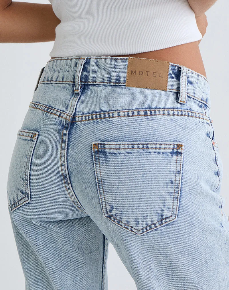 Ultraviolet Protection Rigid Low Rise Flare Jeans in 80s Light Wash