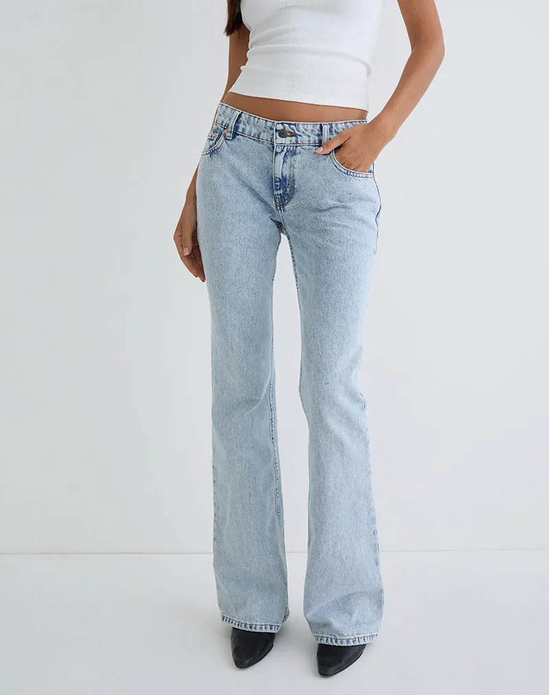 AdaptiveFit Zen Ease Rigid Low Rise Flare Jeans in 80s Light Wash
