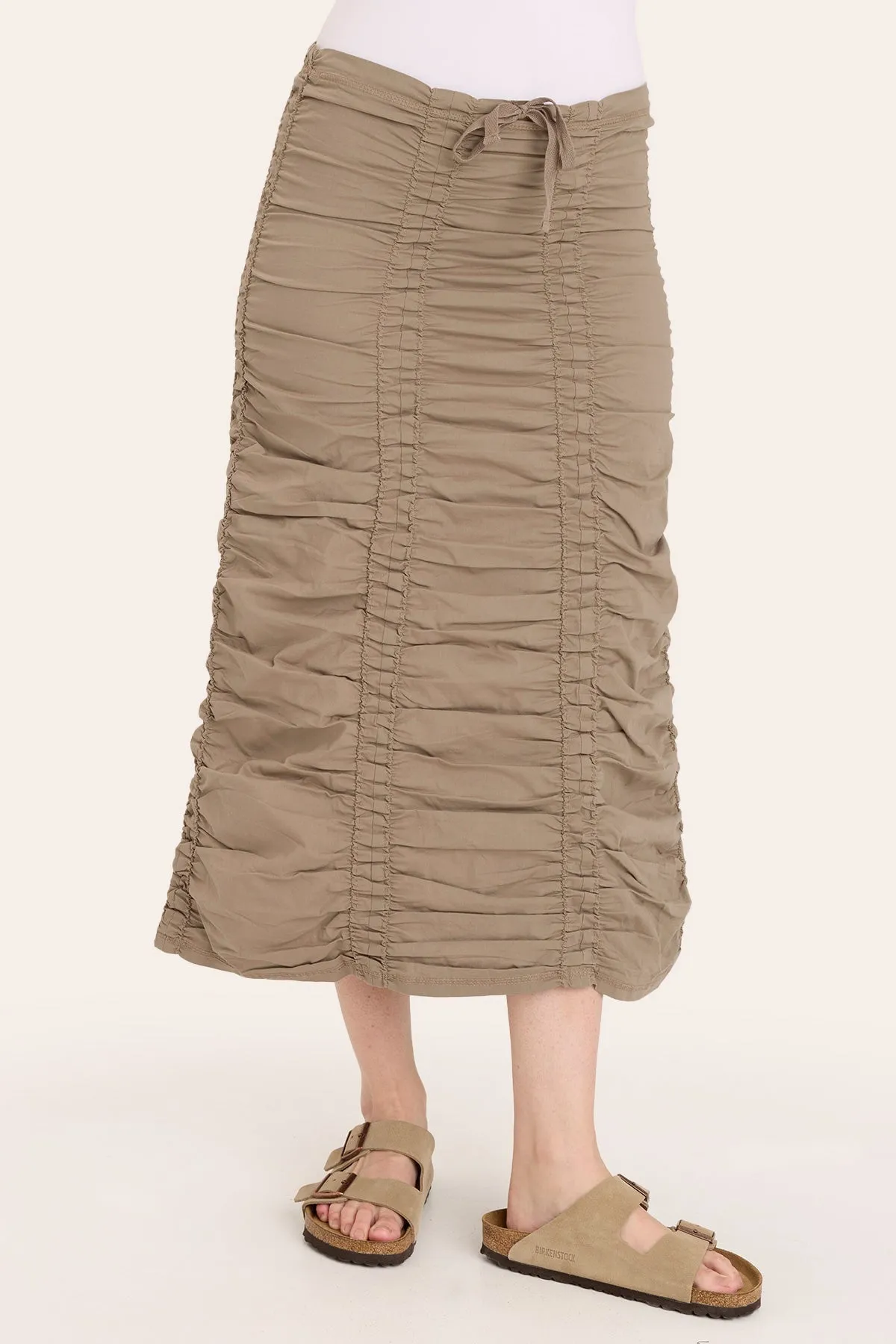 OekoTexCertified Digital Glow Double Shirred Panel Skirt
