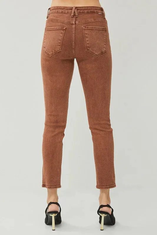 Risen Espresso Skinny Jean Stretch Fabric DoubleStitched Seams
