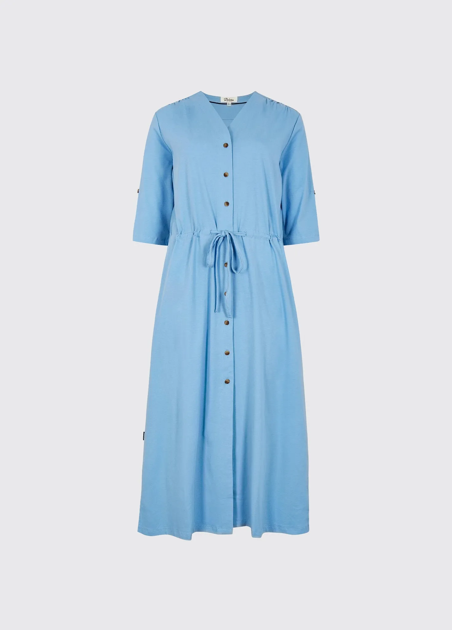 Hanlon Women??s midi length shirt dress - Azure AntiPillingCloth